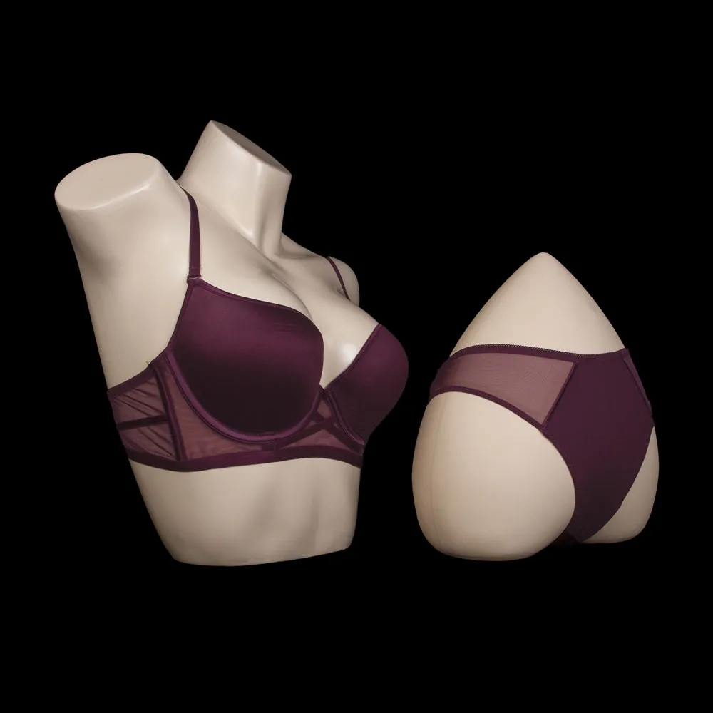 Maroon Pushup Bra Set