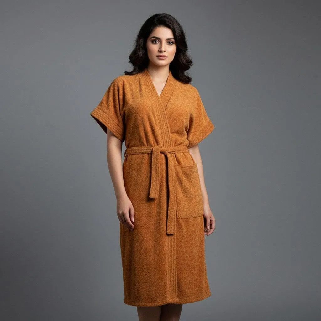 Short Sleeve Terry Cloth Bathrobe