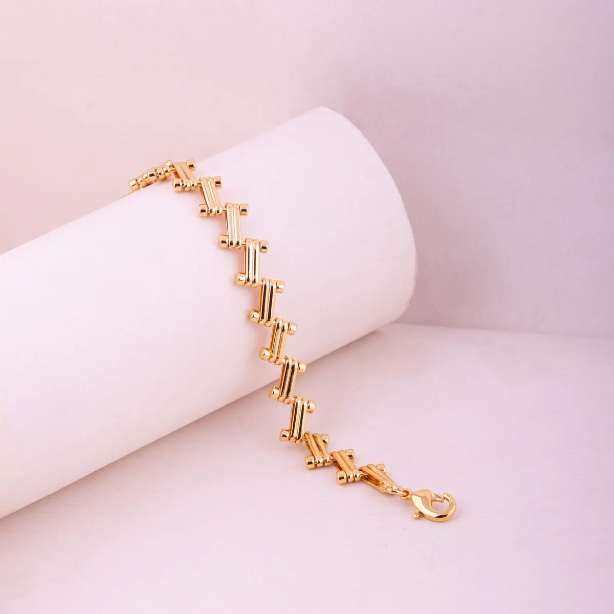 Gold-plated H-link Chain Bracelet