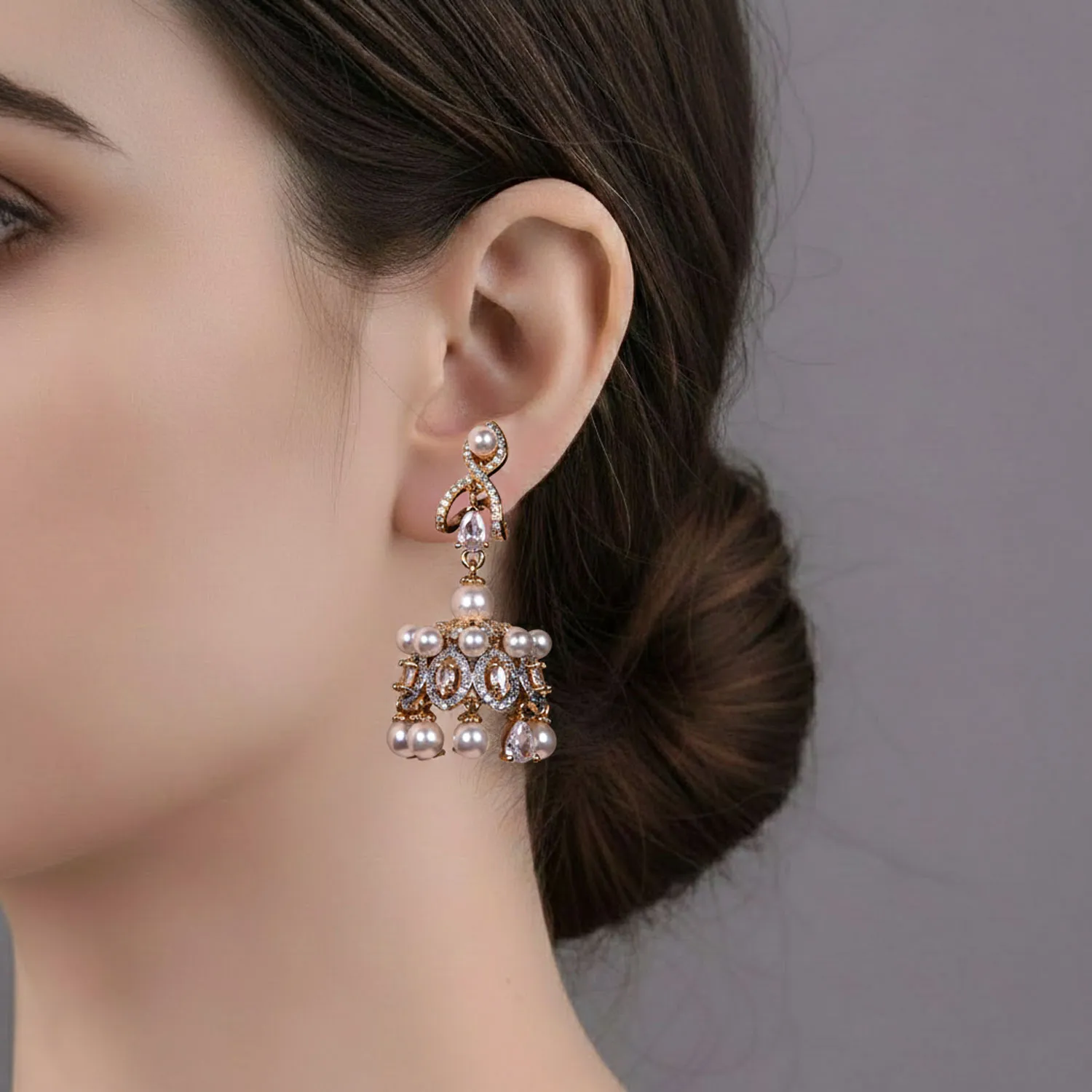 Bell Beads Drop Jhumka Earrings