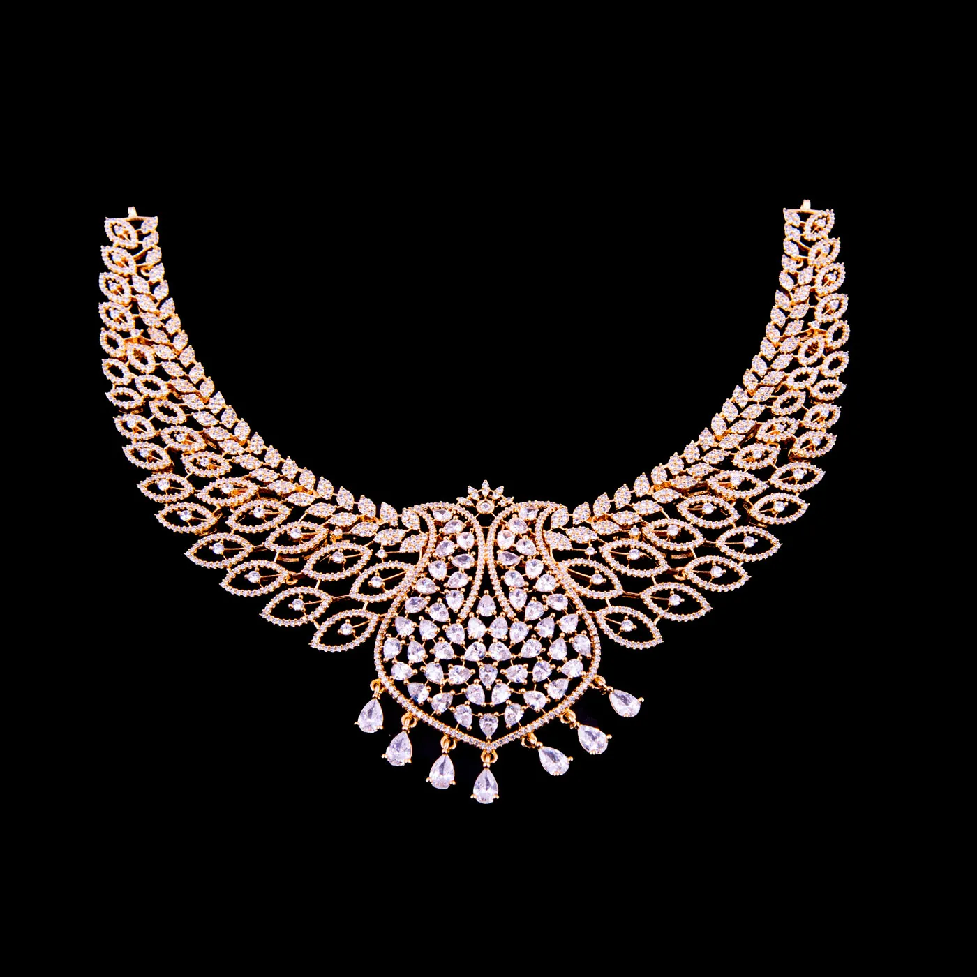 Gold Plated Cubic Zirconia Bridal Jewellery Set