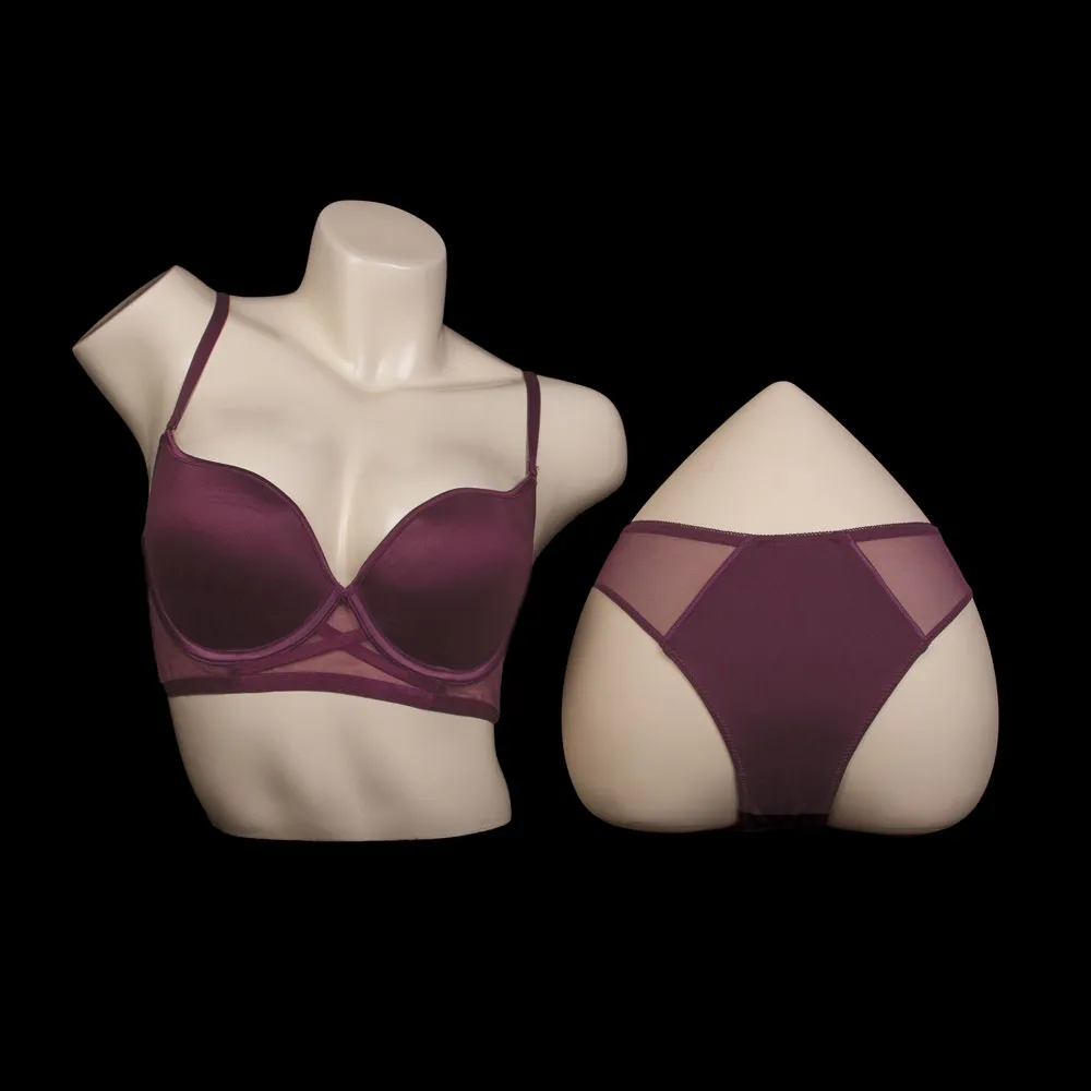 Maroon Pushup Bra Set