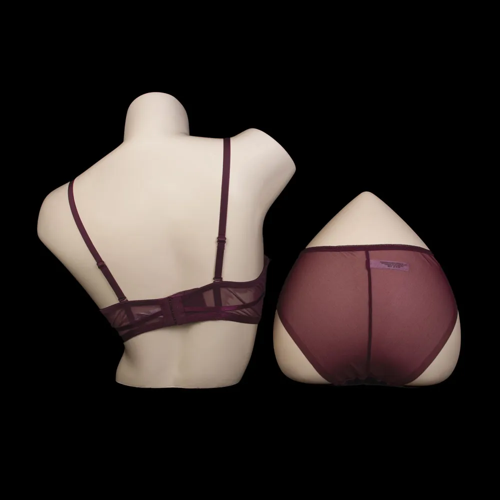 Maroon Pushup Bra Set