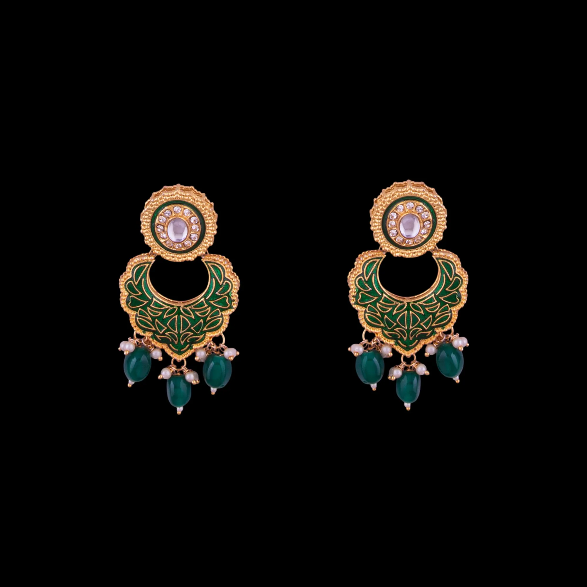 Traditional Indian Kundan Pearl Mala Set