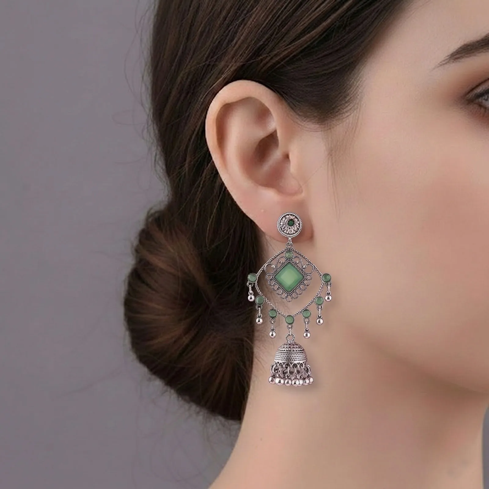 Silver Plated Contemporary Earrings