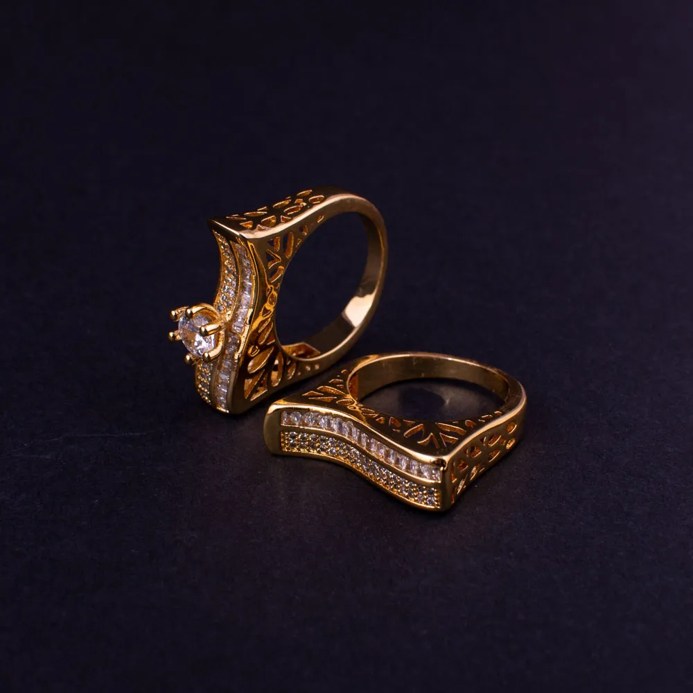 Golden Color Rings Pair