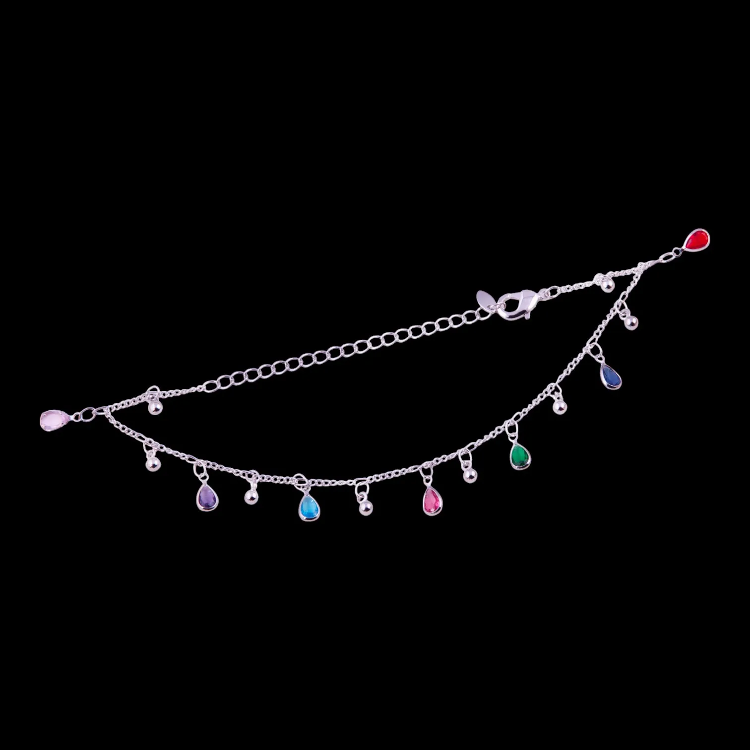 Silver Plated Tassel Chain Anklet