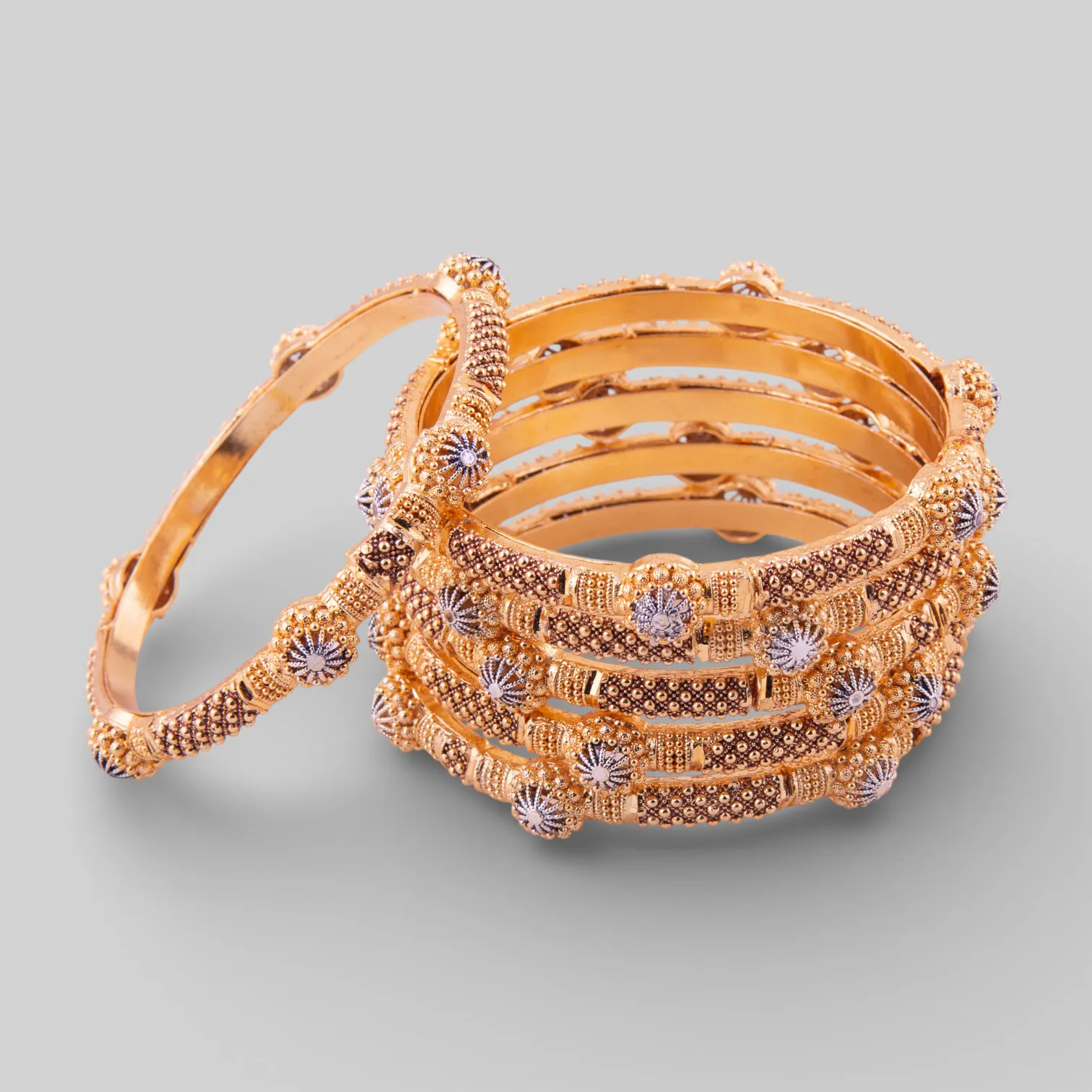 Gold Plated Zircon Bangles Set 946