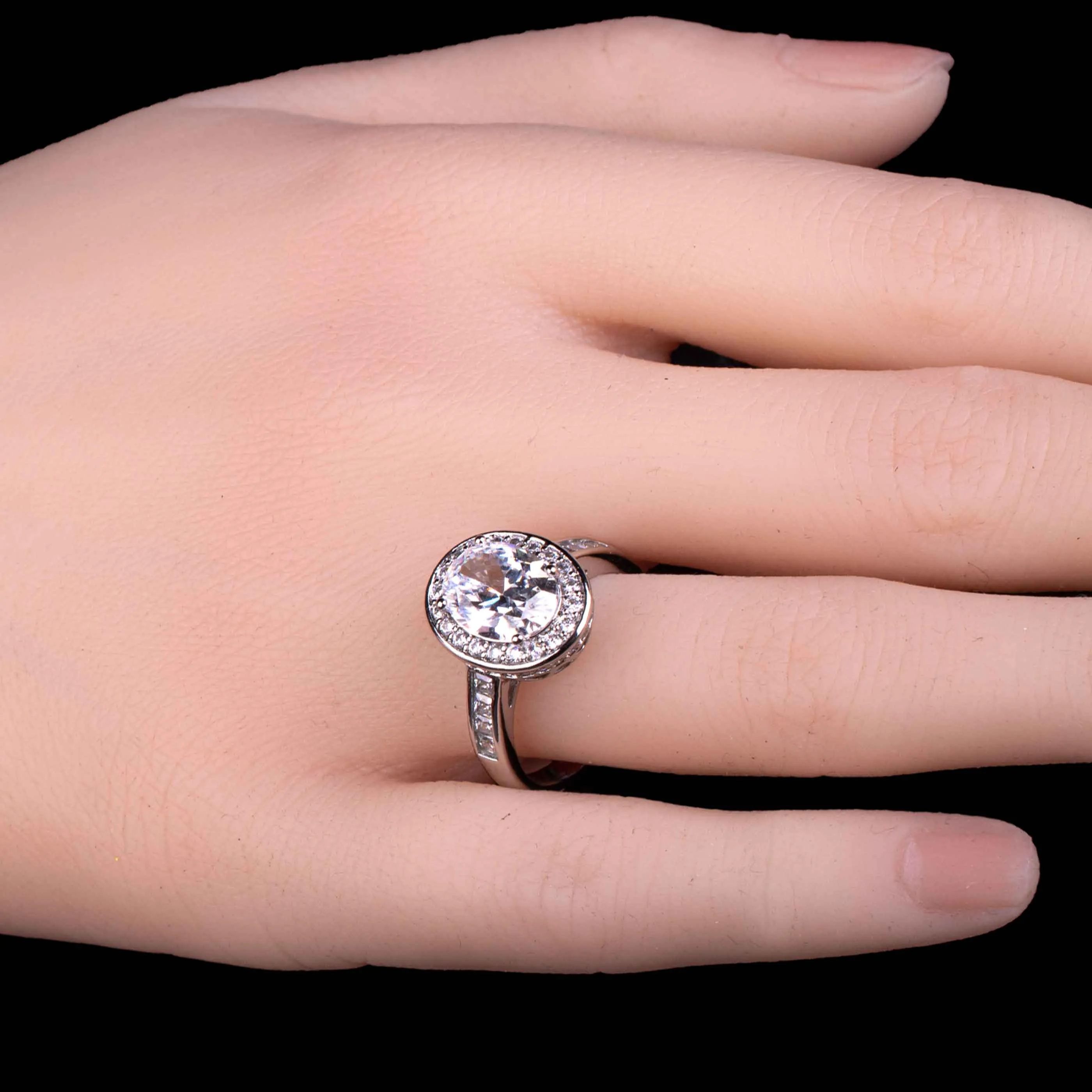 Bezel Halo Engagement Ring