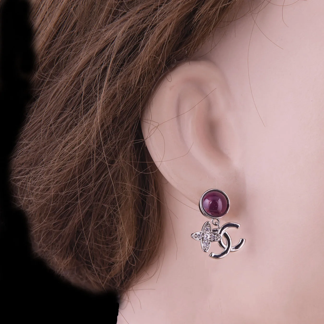 Sterling Silver Faux Pearl Earring