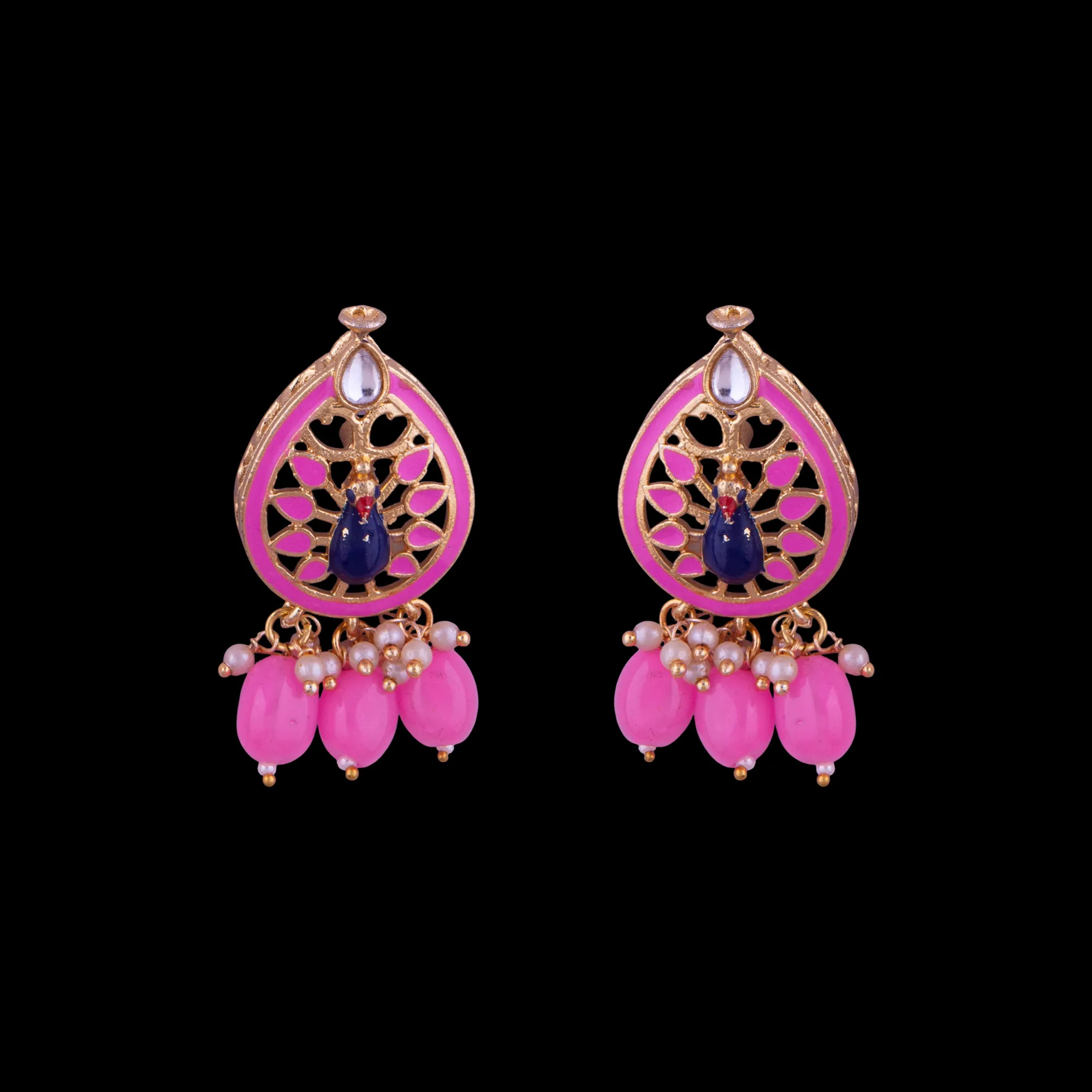 Beaded Chandbali Rani Pearl Mala Set