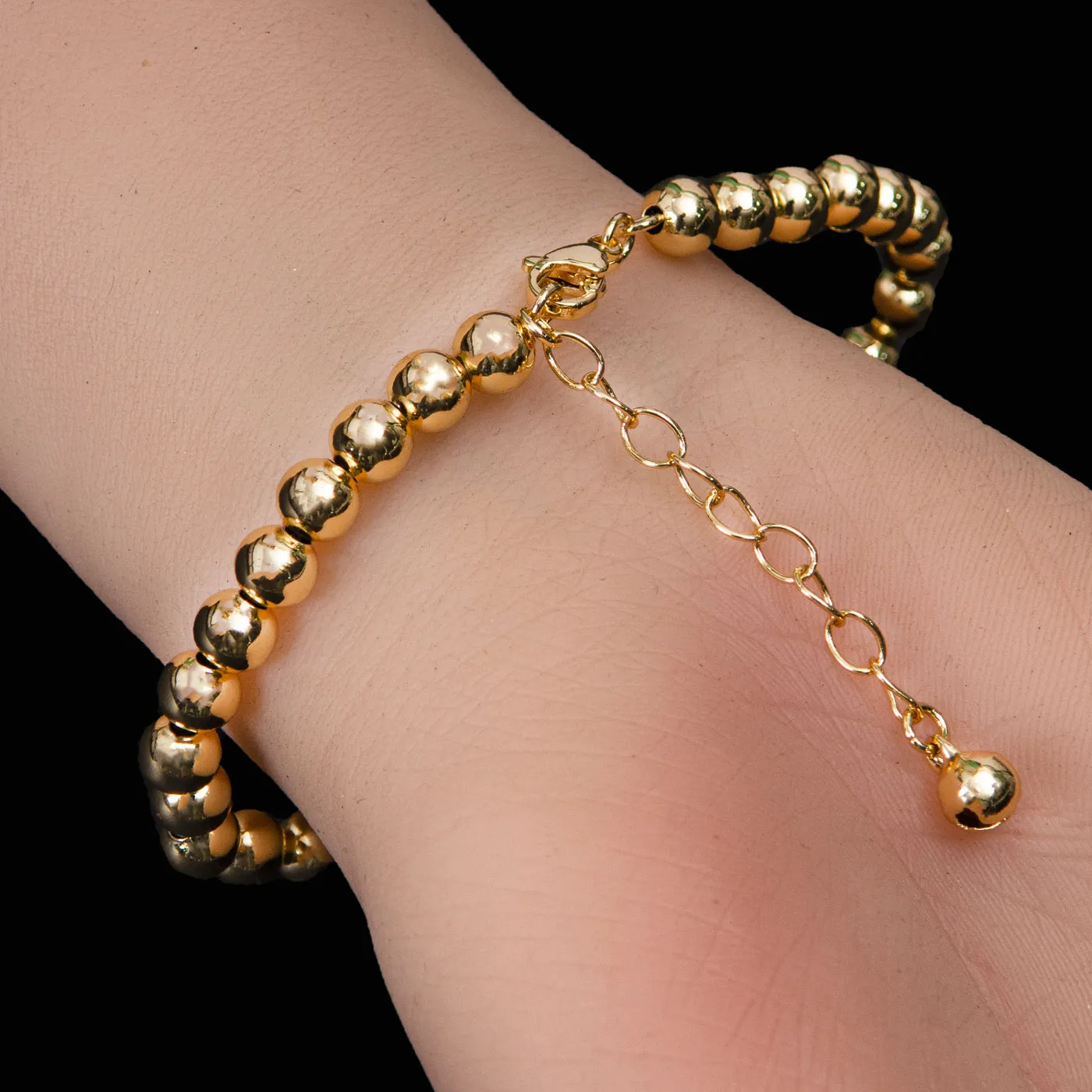 Golden Beaded Clover Bracelet