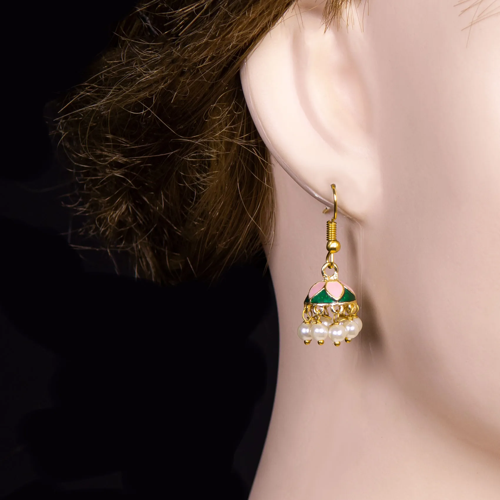 Mini Jhumka Pearl Drop Earrings