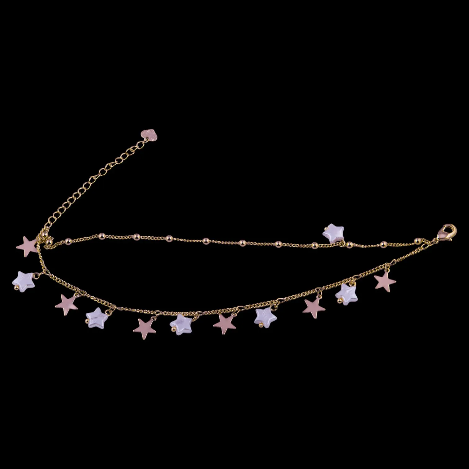 Star Charm Gold Tone Dangle Anklet