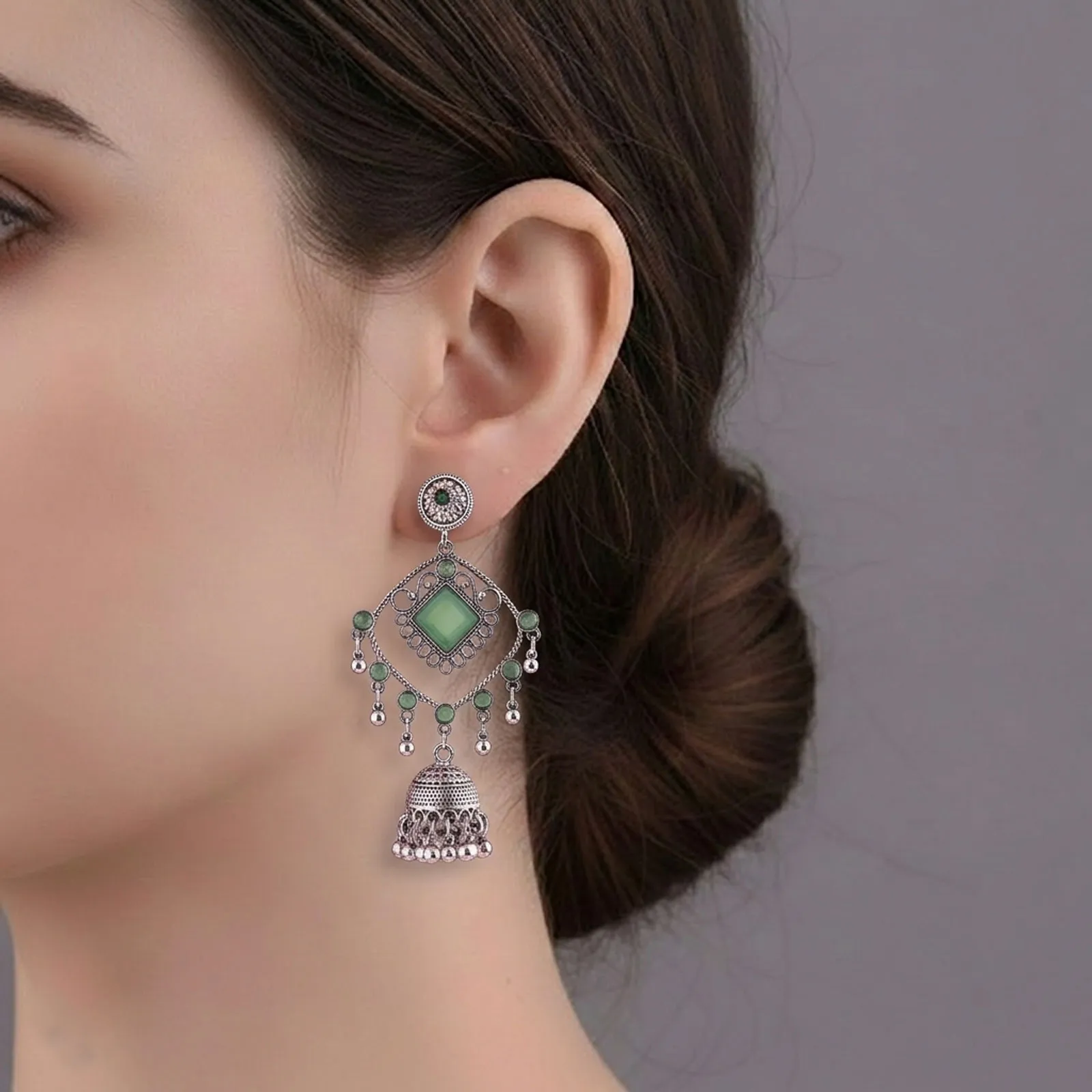 Silver Plated Contemporary Earrings