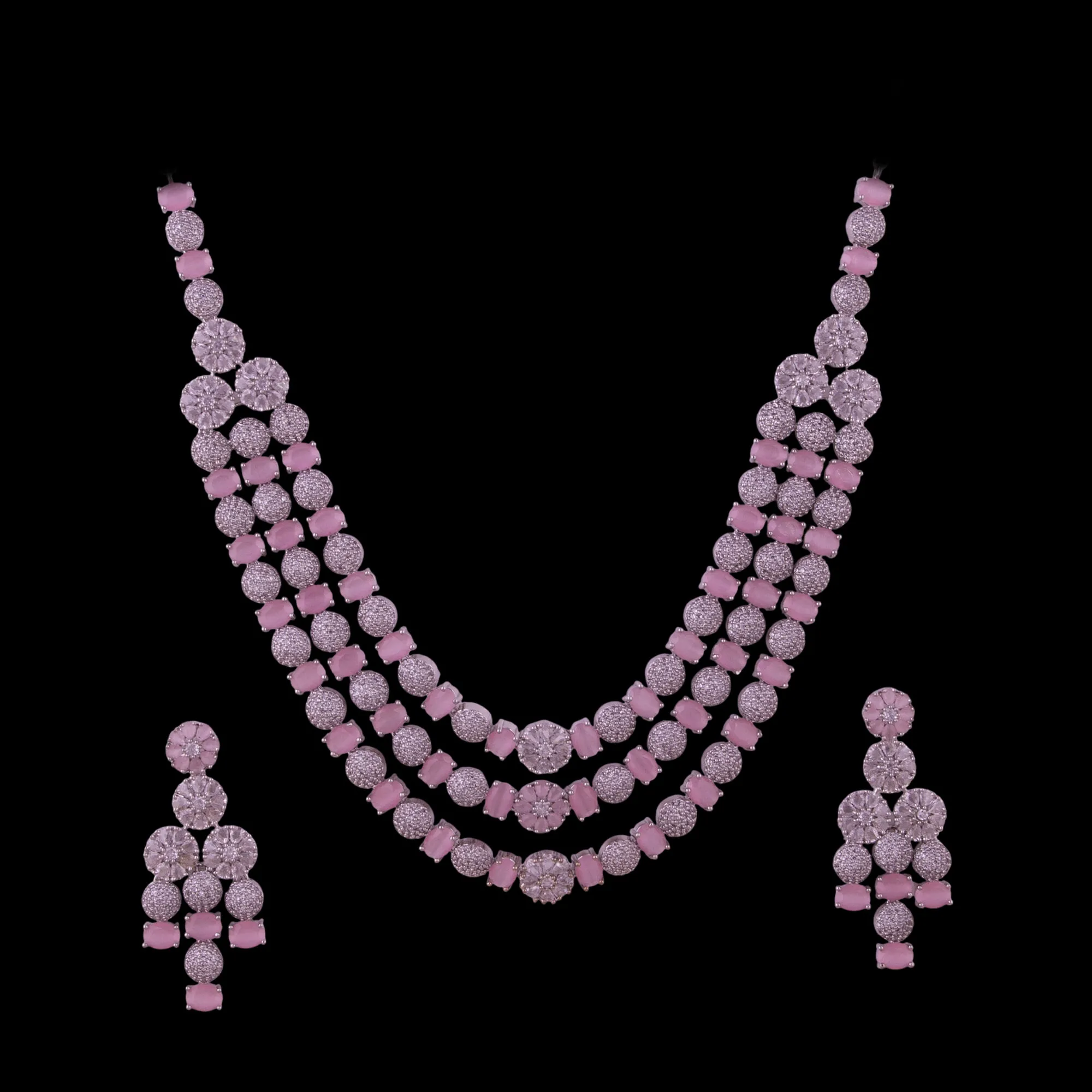 Pink Blush Zirconia Necklace Set