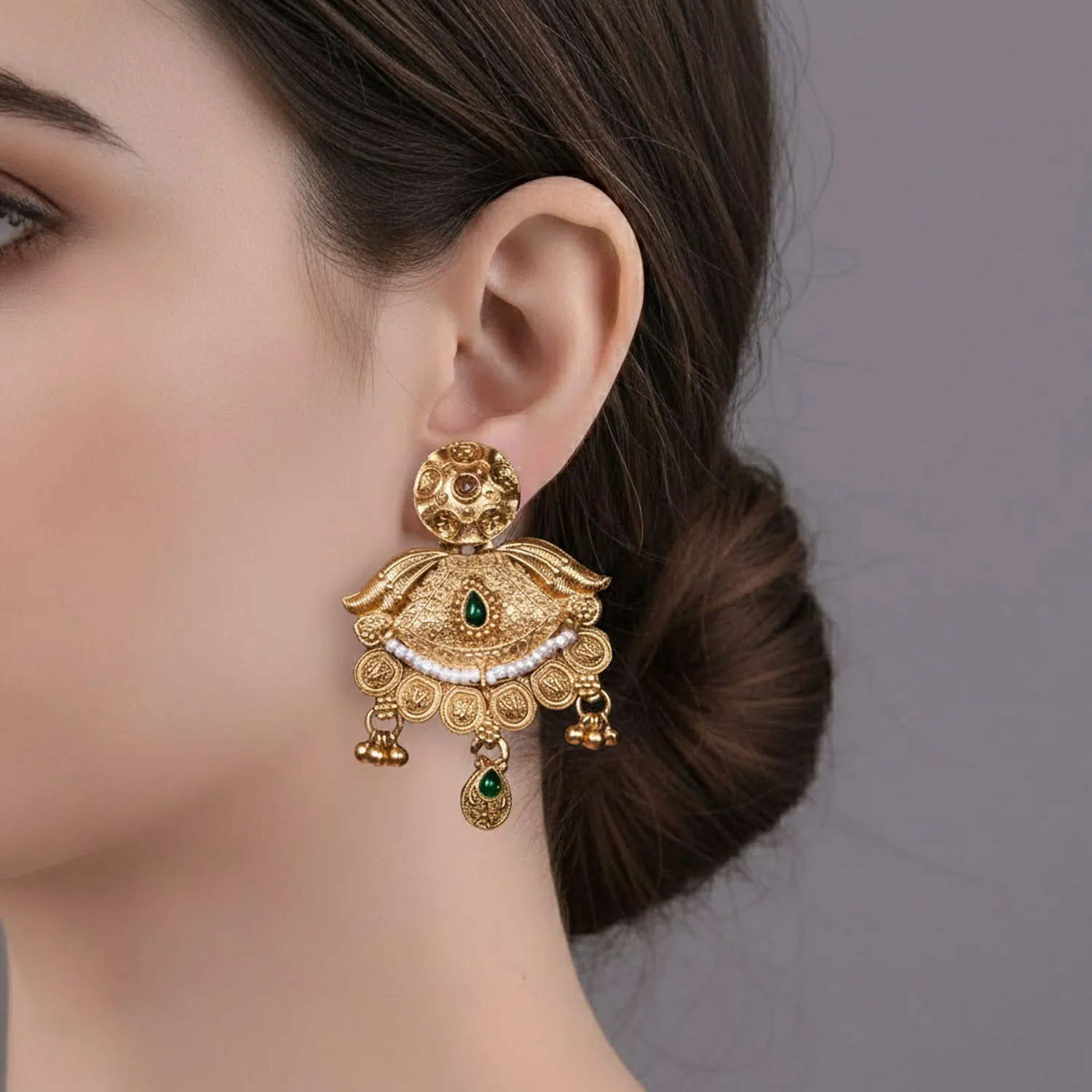 Antique Temple Style Indian Earring