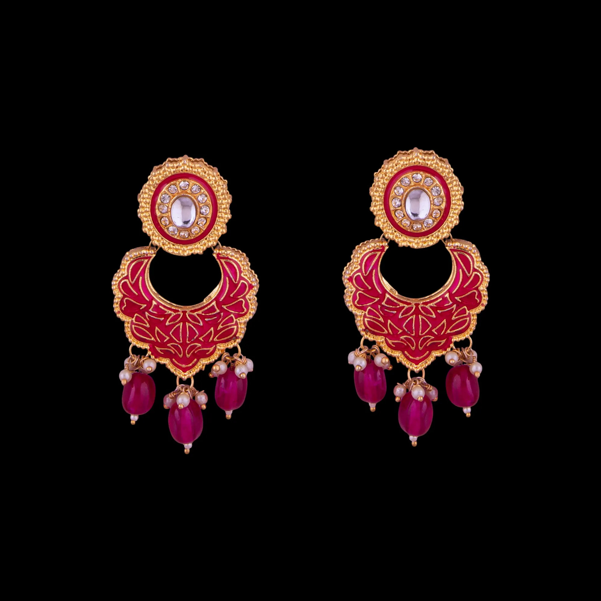 Traditional Indian Kundan Pearl Mala Set