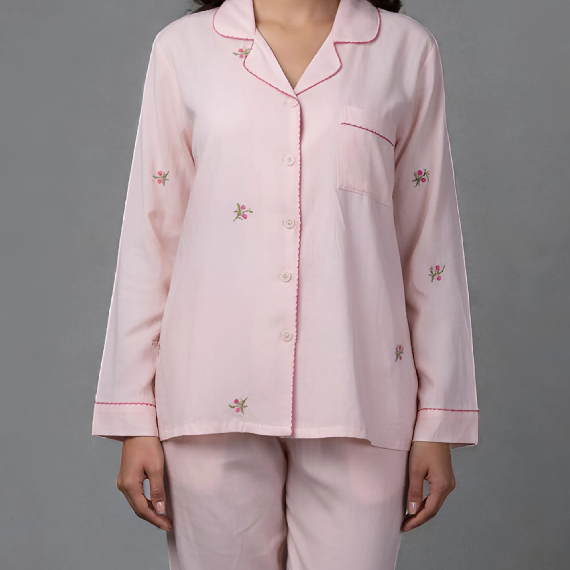 Pink Color Pajama Set Night Suit