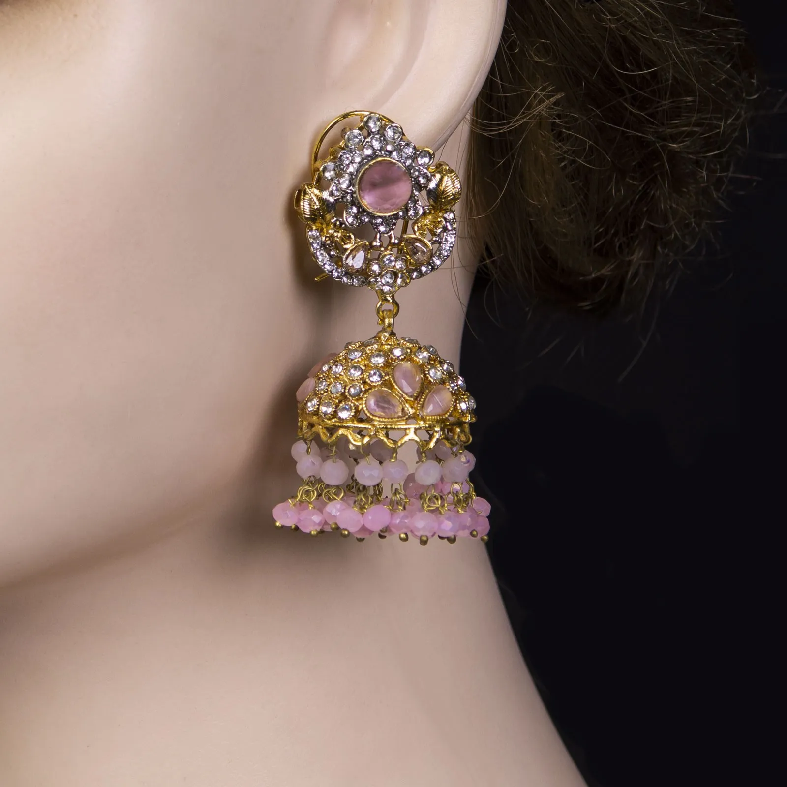 Regal Bead Jhumka Earrings