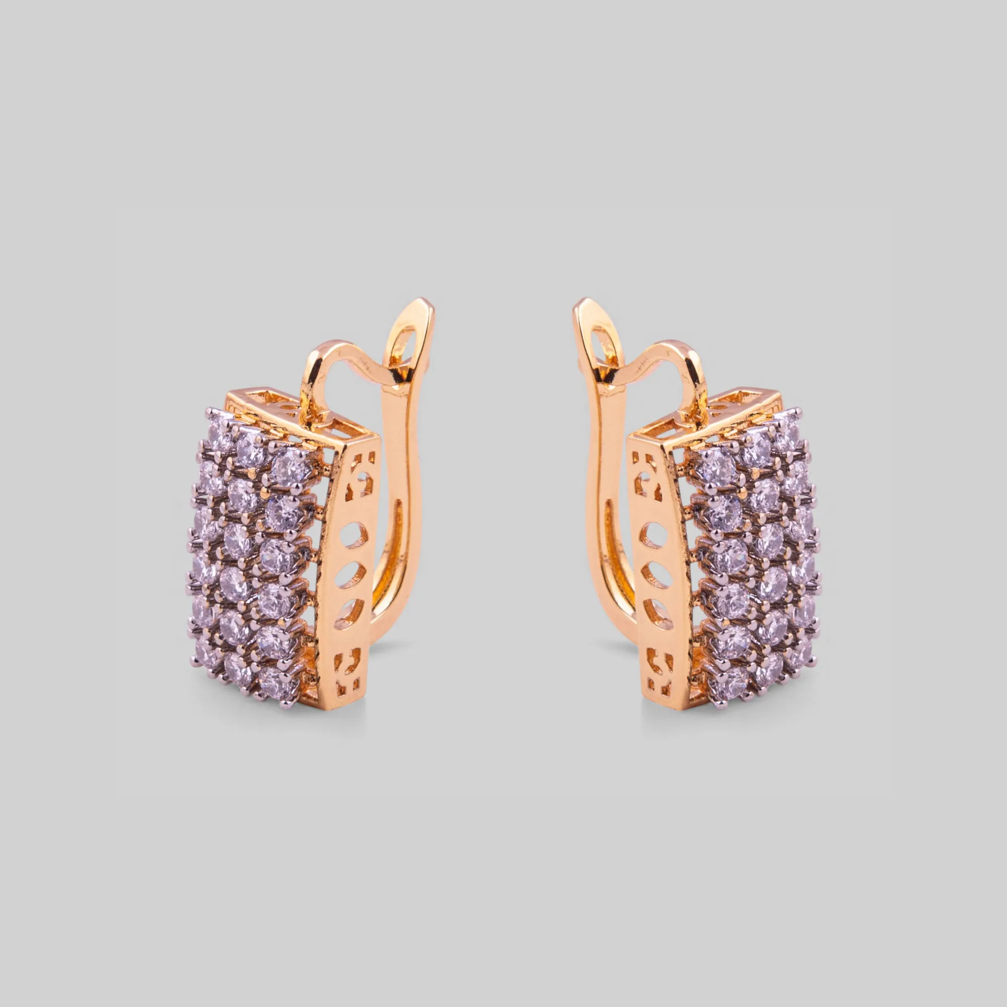 Gold Tone Edge Diamond 3in1 Pendant Set