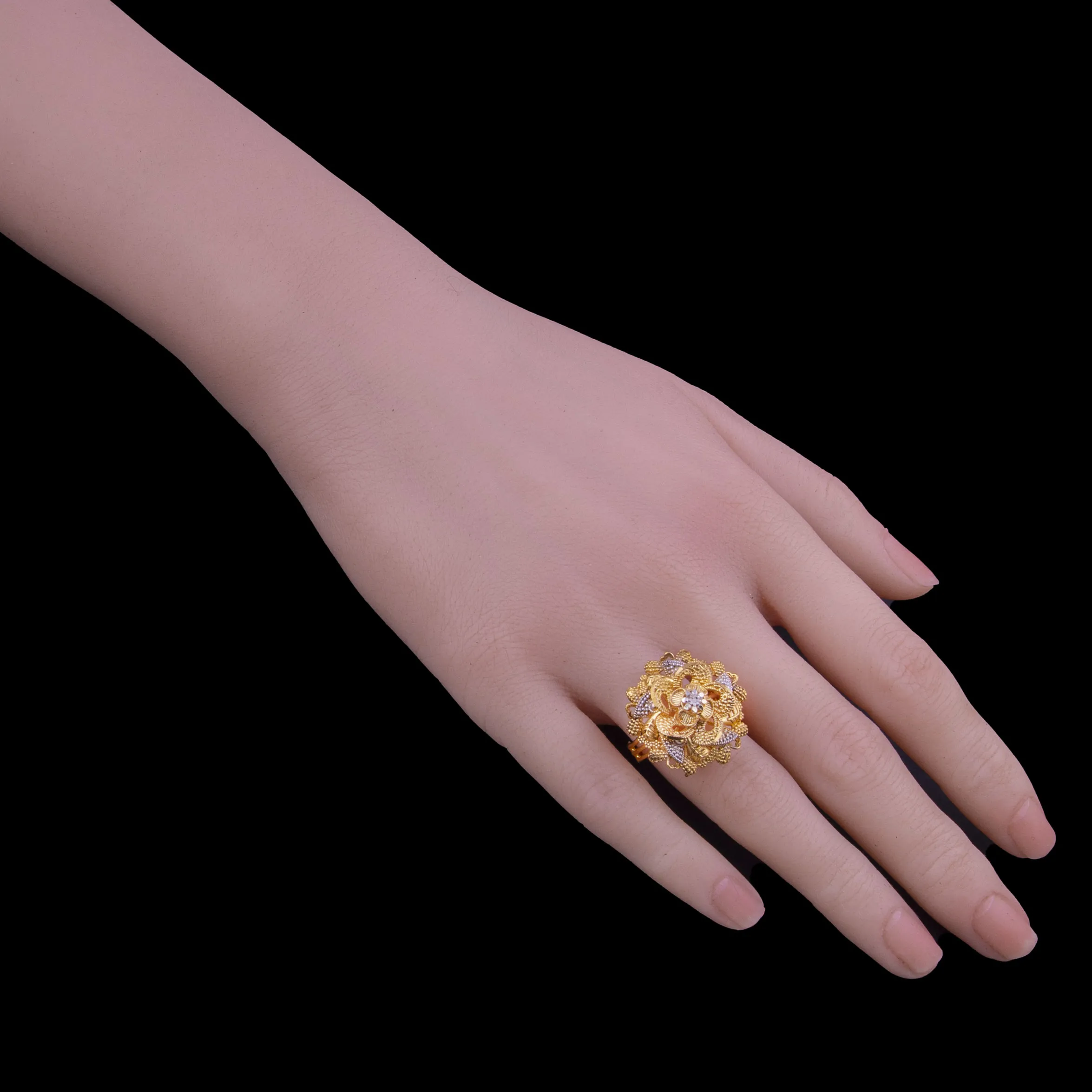 Filigree Blossom Petal Cocktail Ring