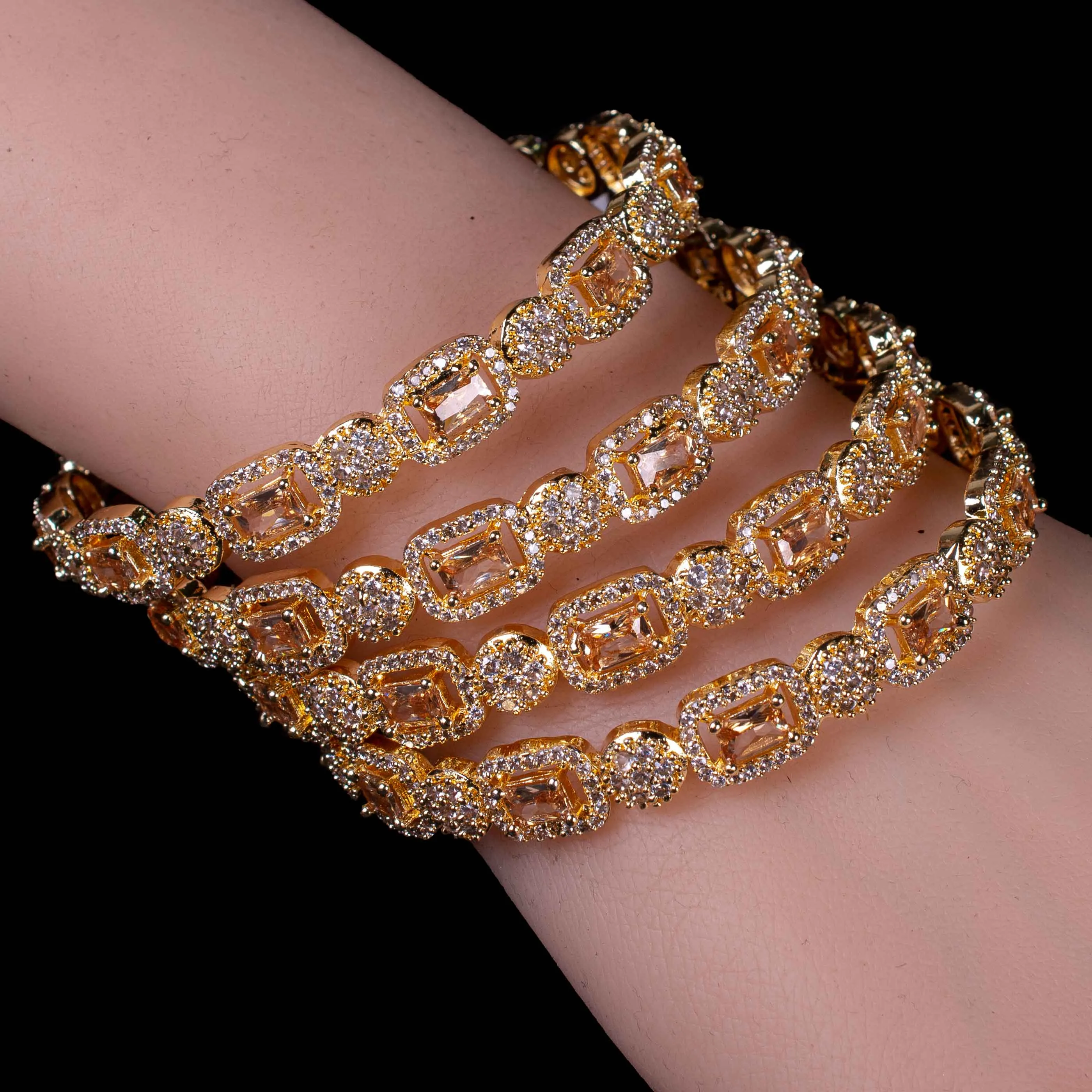 Gold Plated Bridal Bangles Set For Women