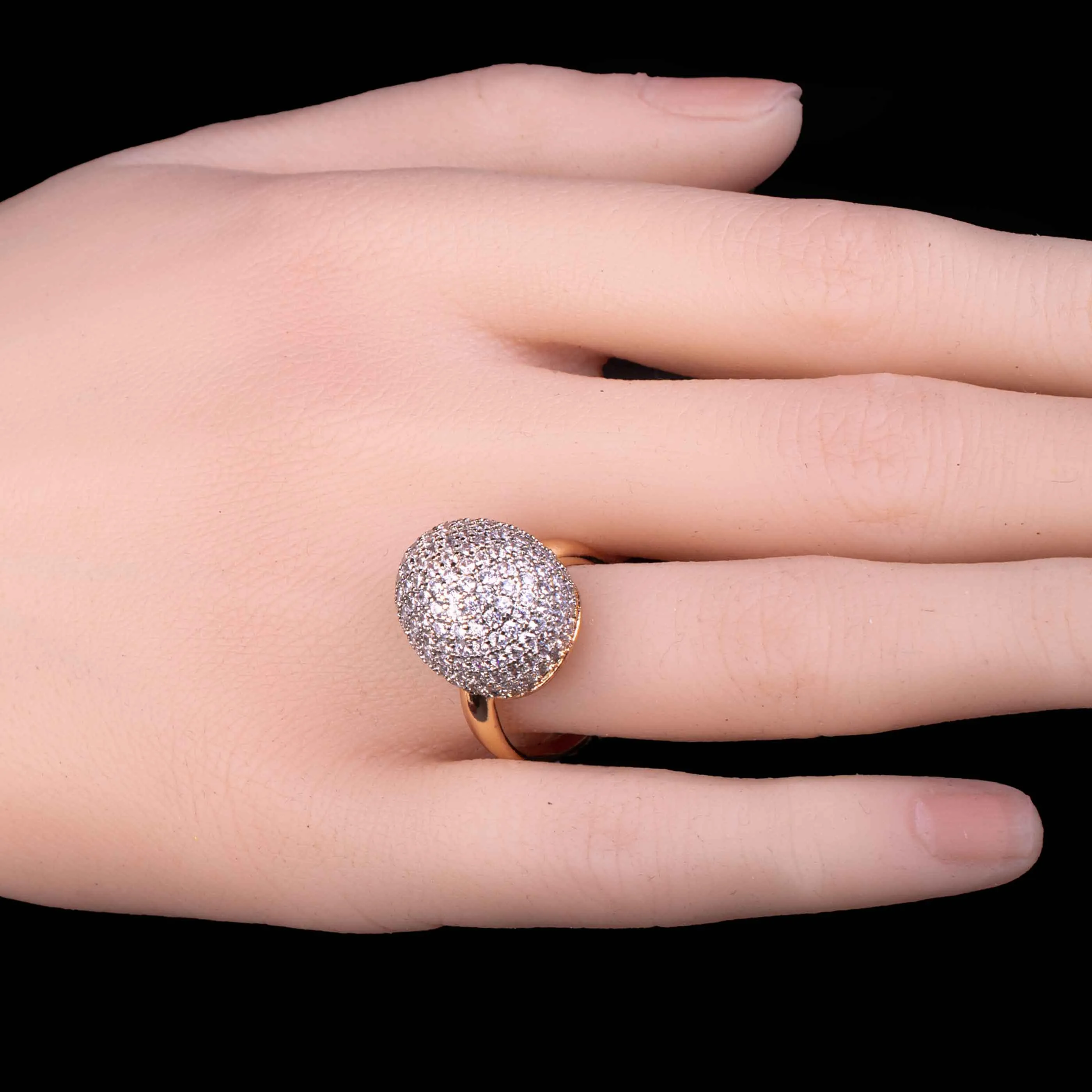 Silver Crystal Ball Women’s Ring