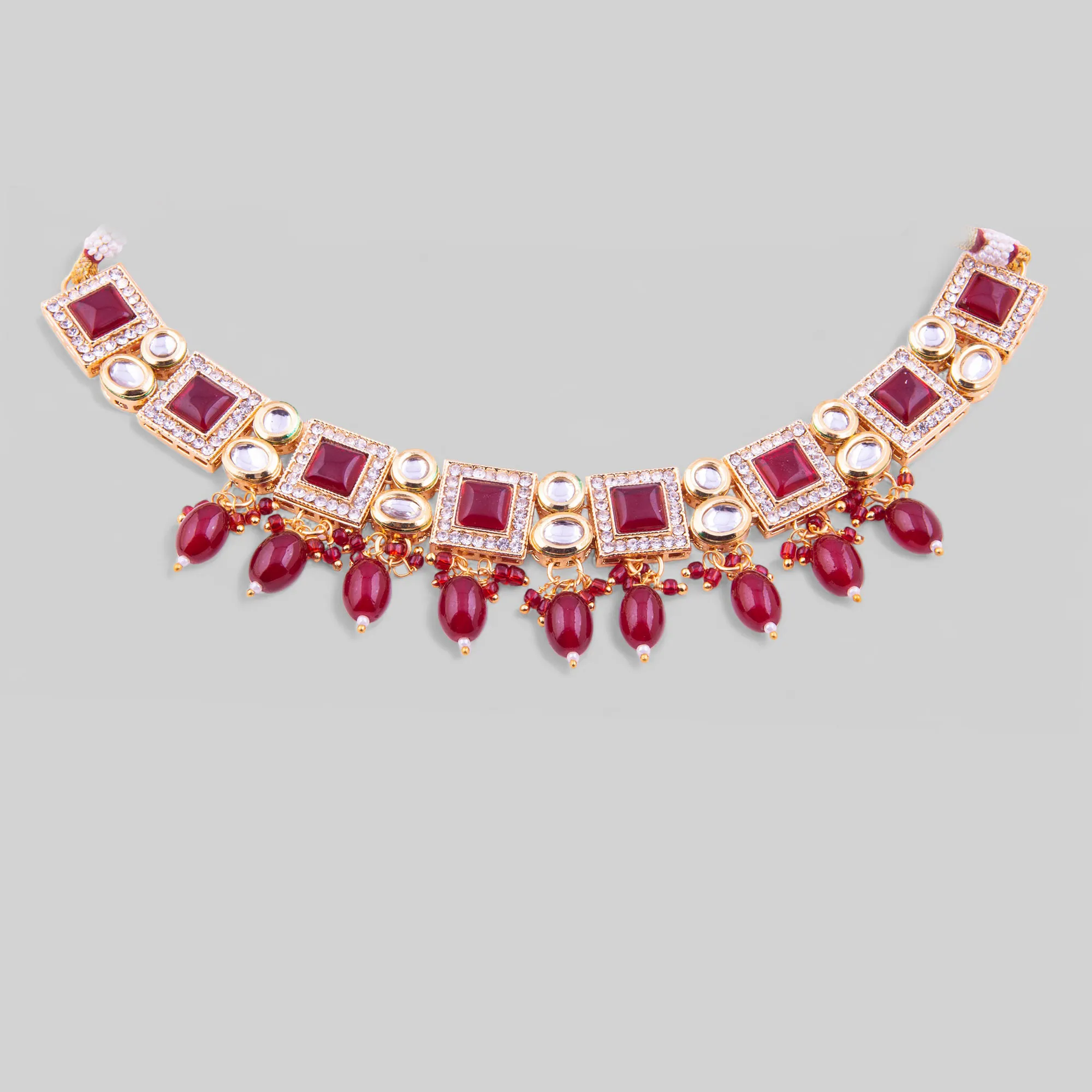 Ruby Accent Kundan Choker Necklace Set
