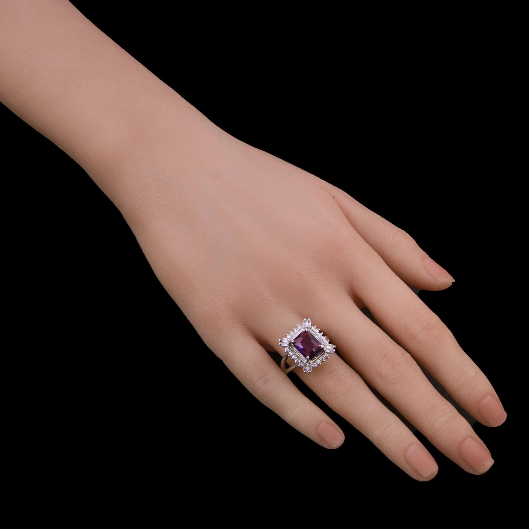 Vintage Central Purple Diamond Cocktail Ring