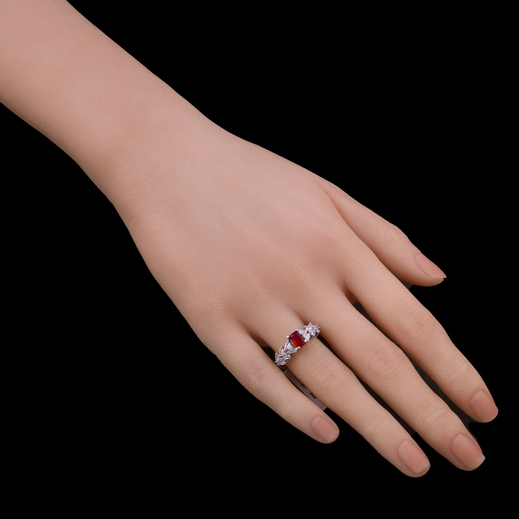 Central Red Faux Fashion Ring