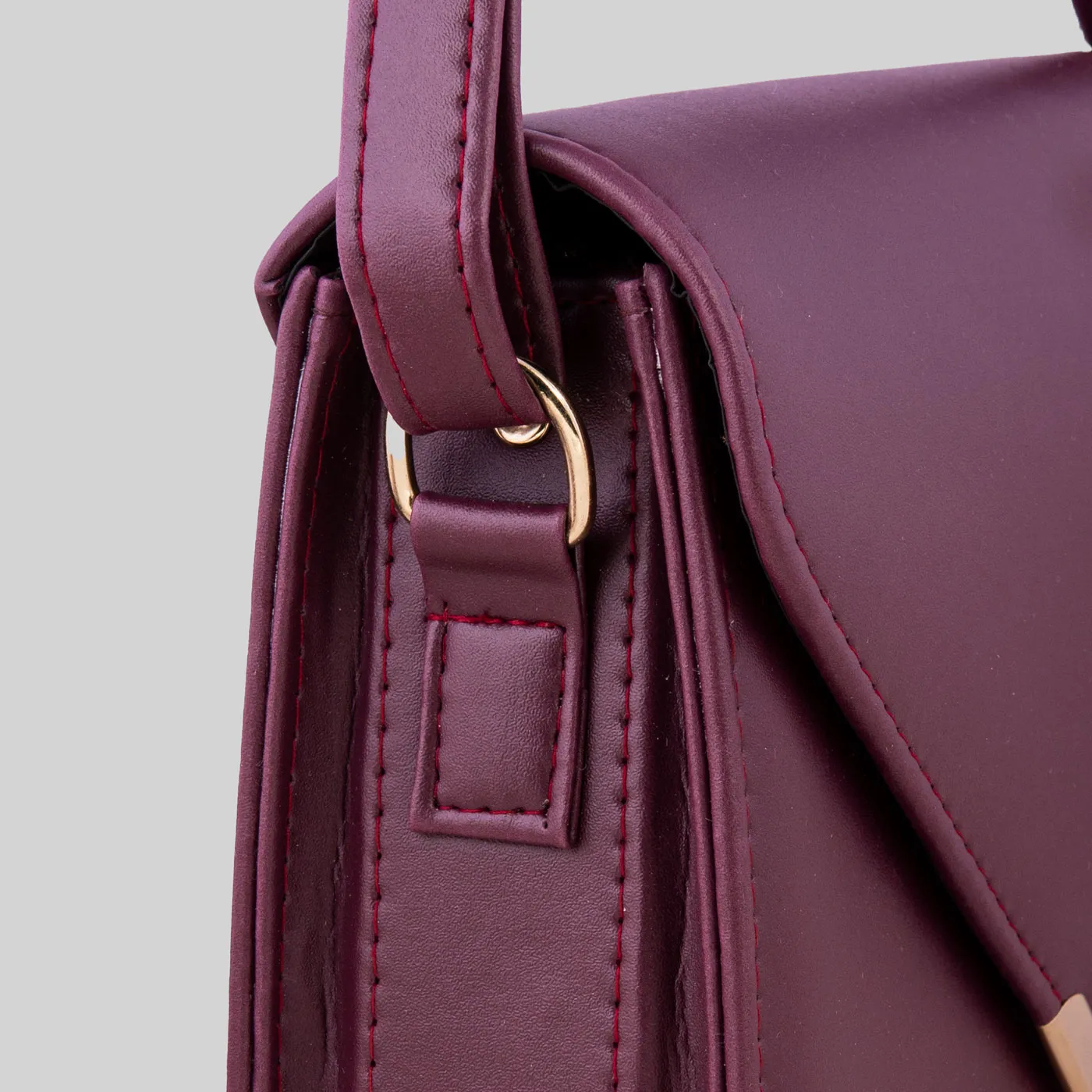 Maroon Color Opea Casual Crossbody Bag