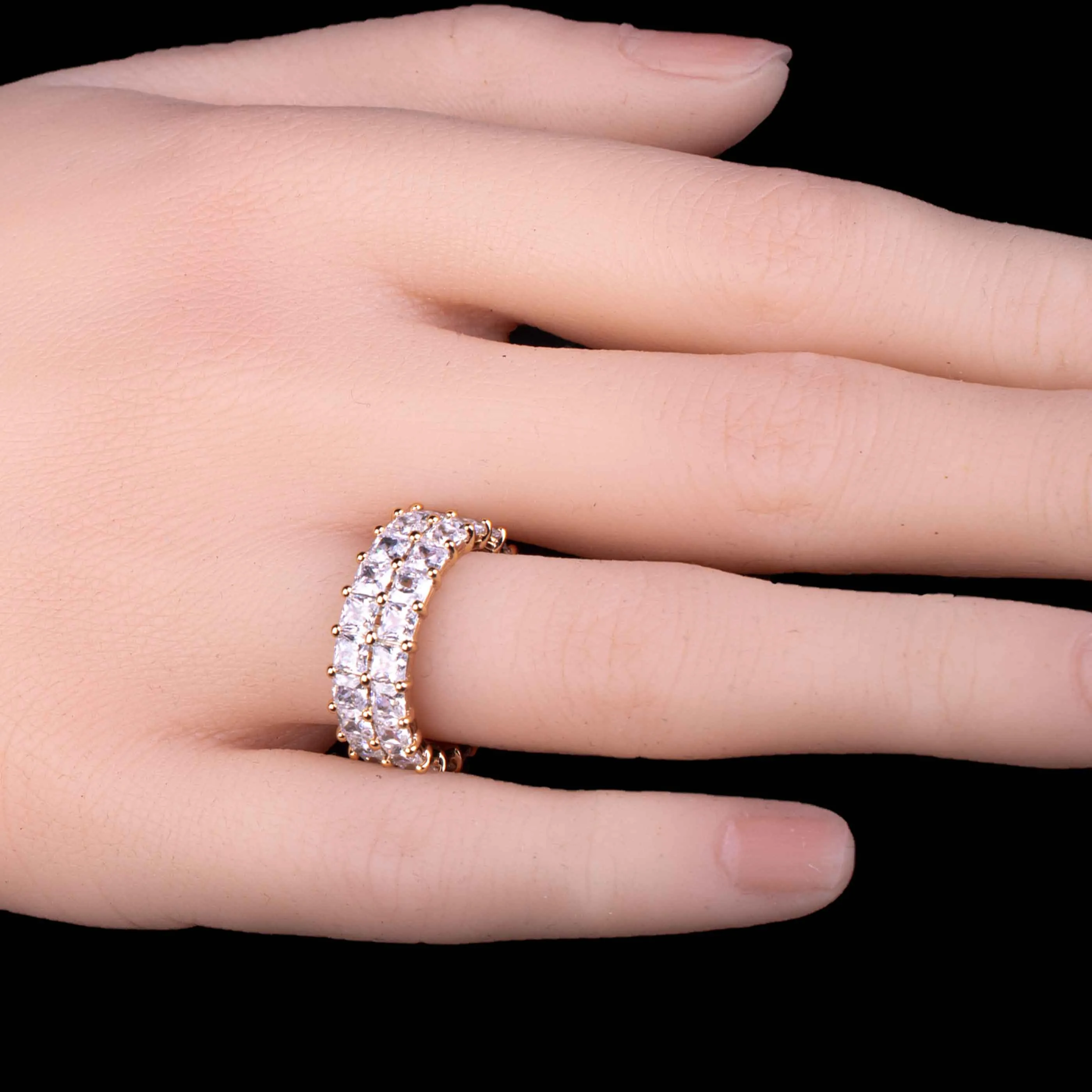 Double Row Zirconia Eternity Band