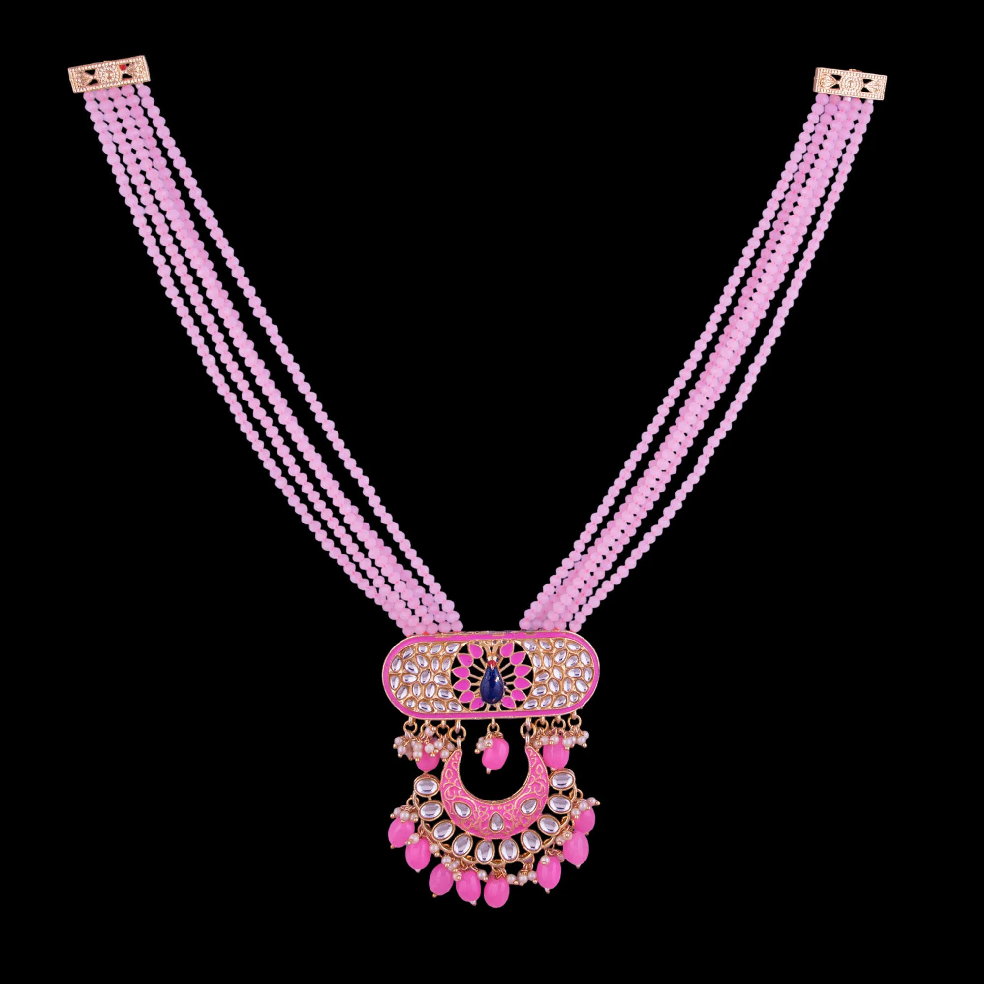 Beaded Chandbali Rani Pearl Mala Set