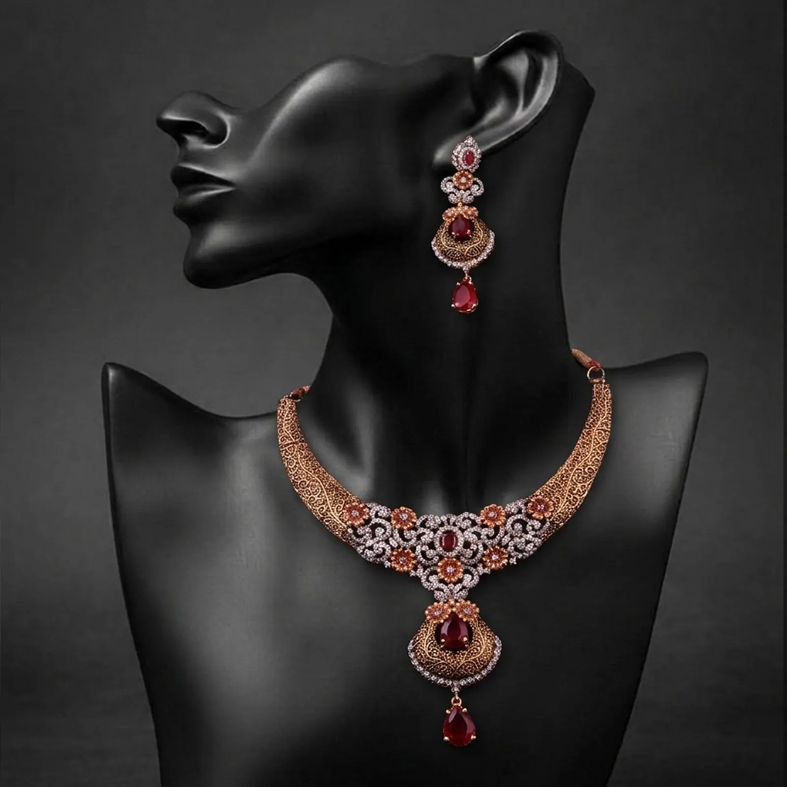 Gold Plated Ethnic Jewellery Set