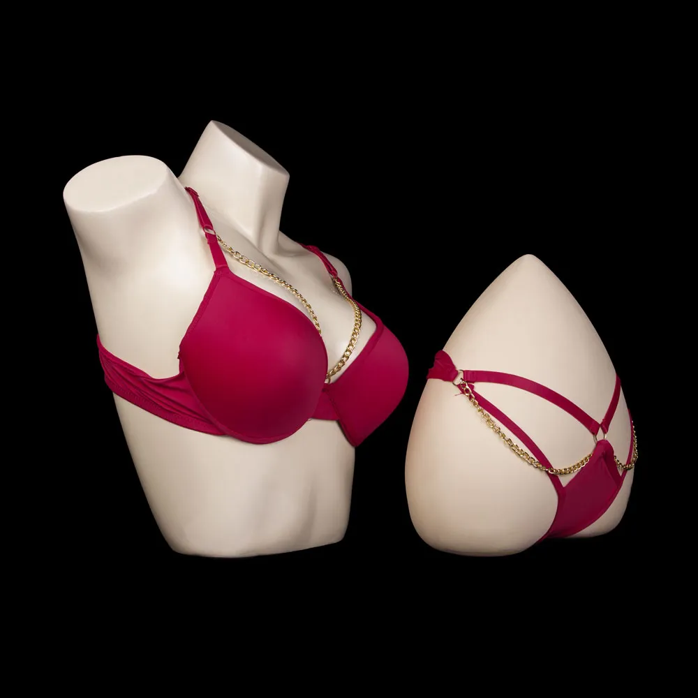Push Up Padded Chain Bra Set