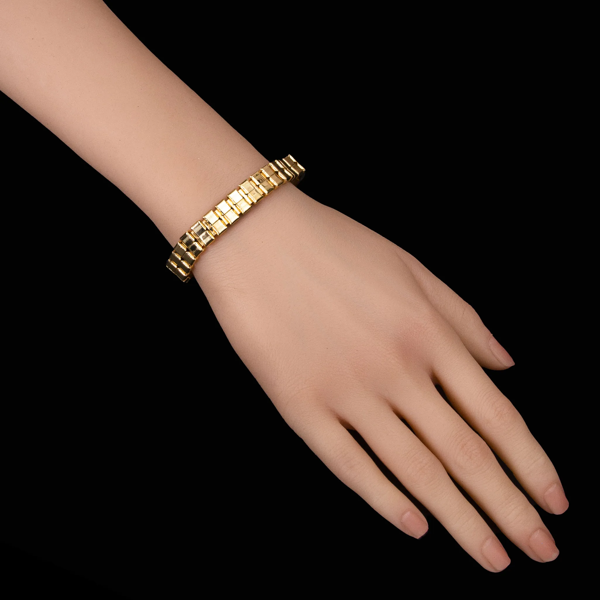 Square Chain Gold Plated Bracelet