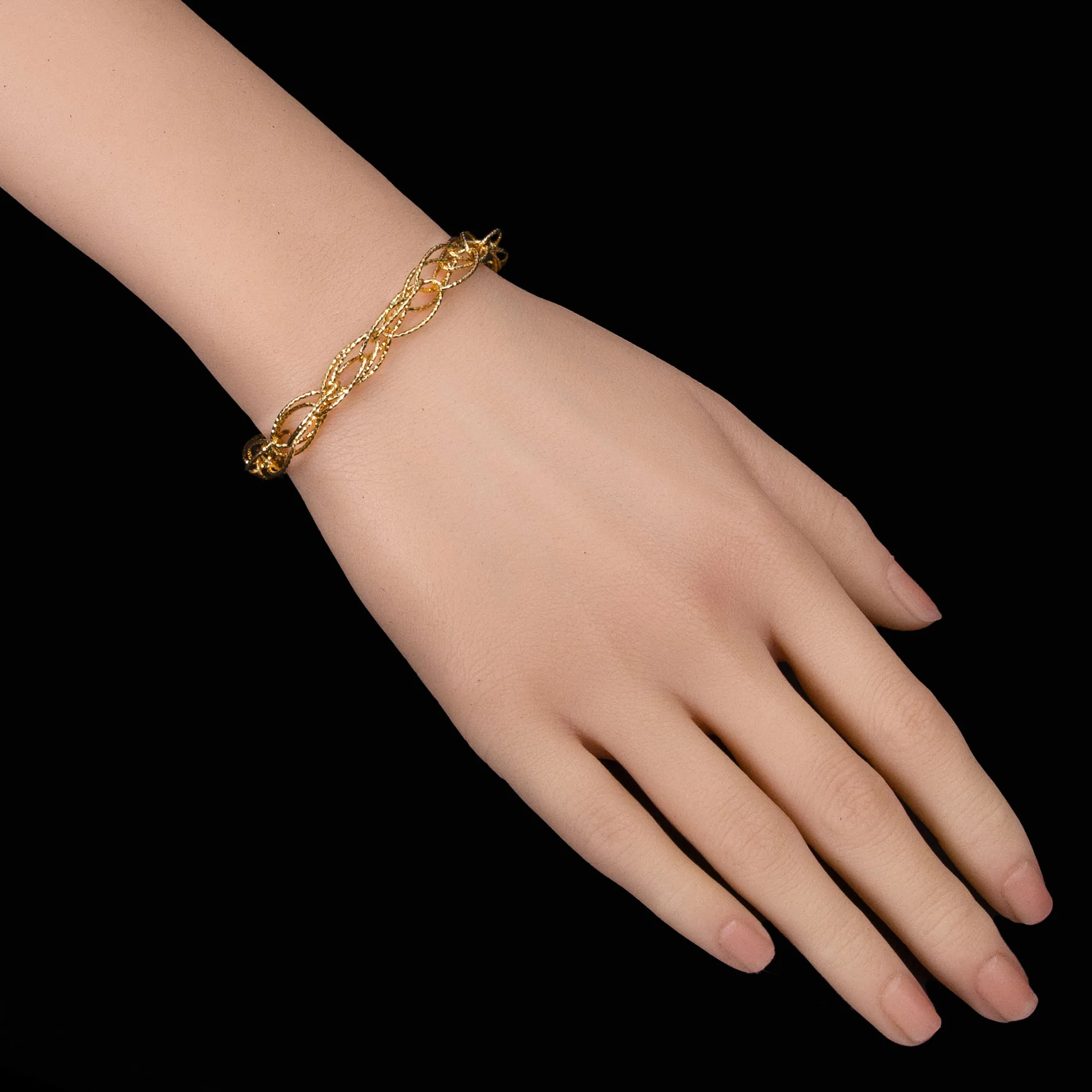 Twisted Rope Chain Gold Bracelet