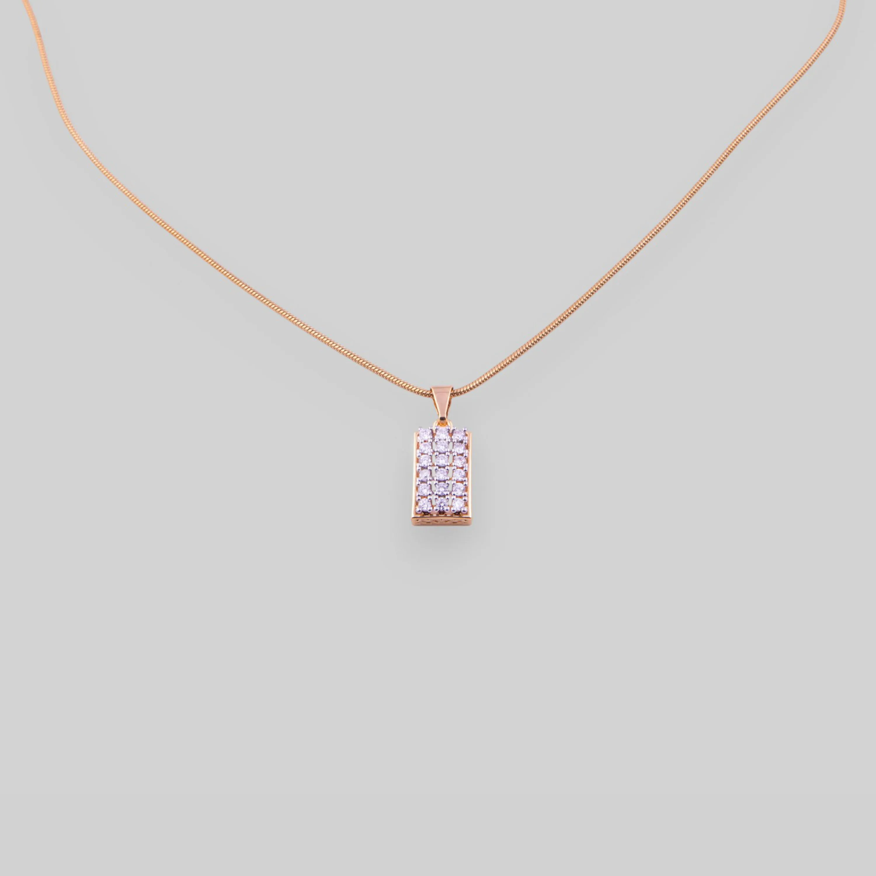 Gold Tone Edge Diamond 3in1 Pendant Set