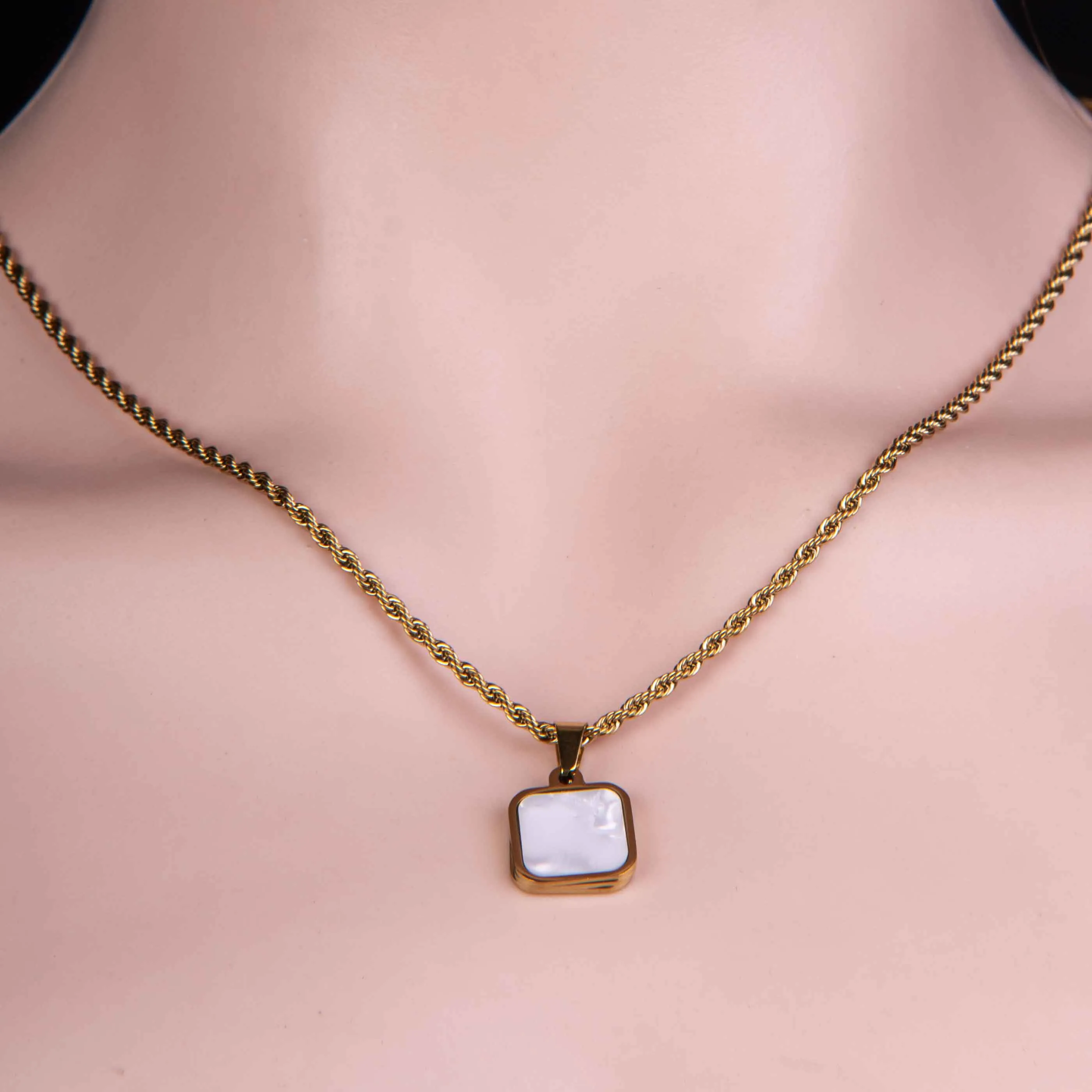 Black White Stone Pendant Locket