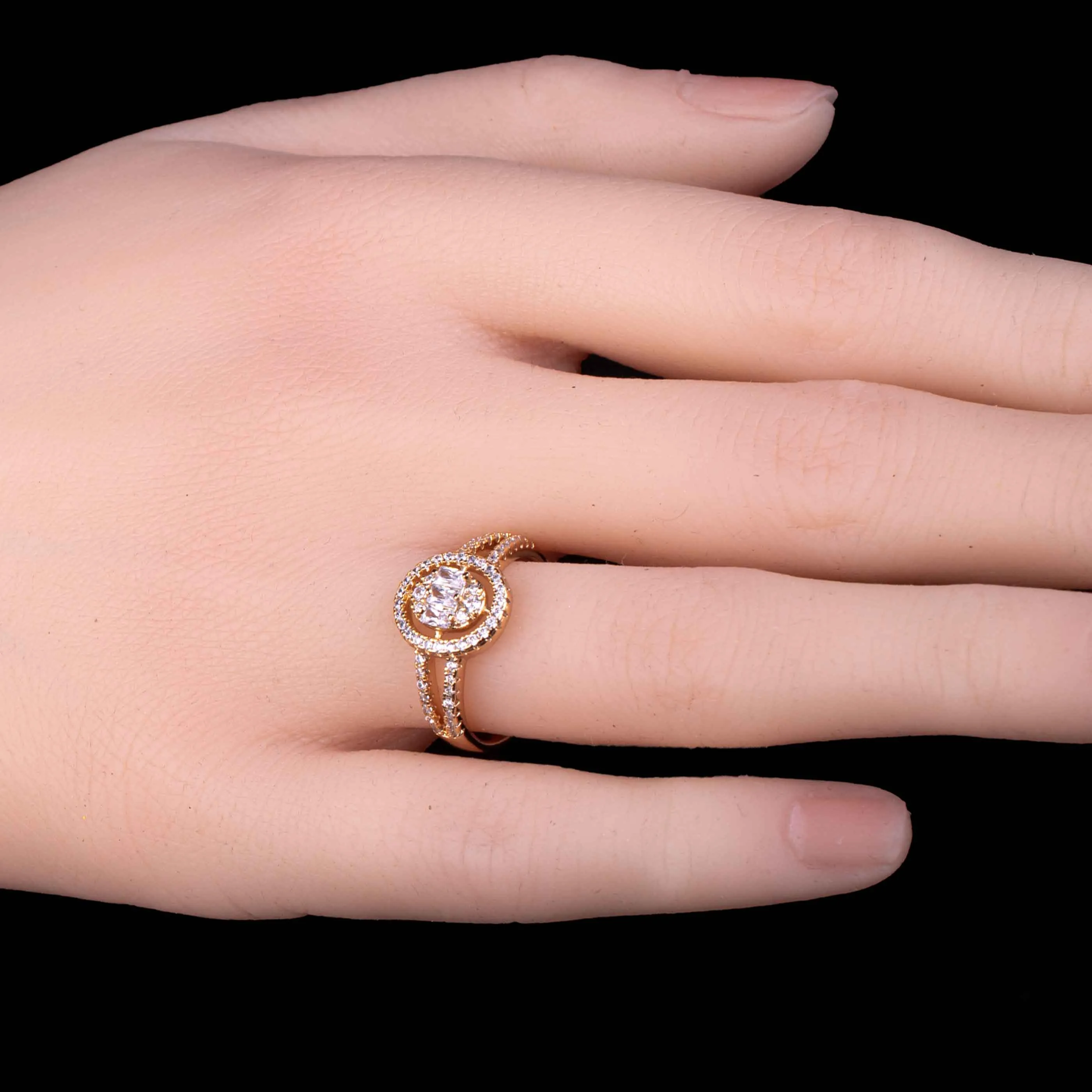Daily Wear Gold Plated Zircon Ring