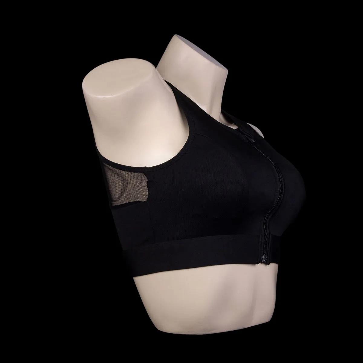Black Front Zip Sports Bra 987