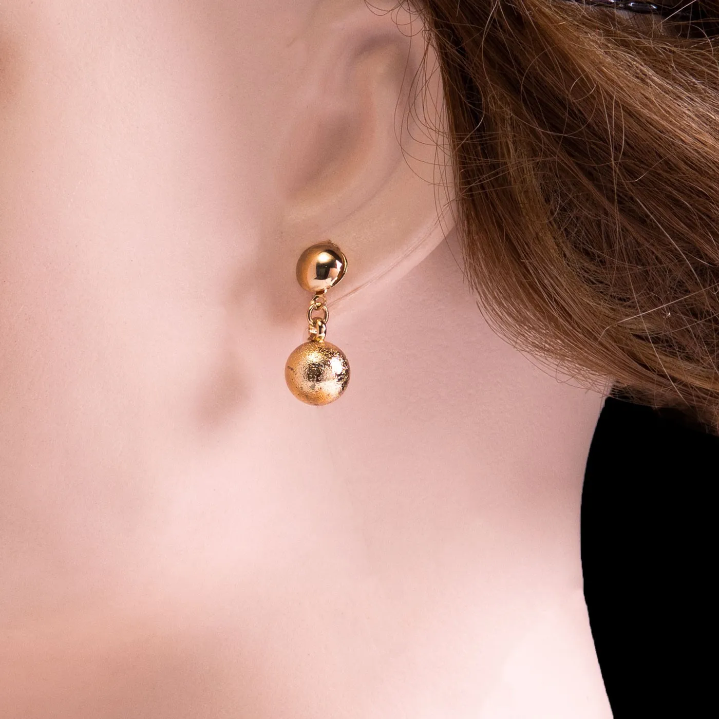Golden Orb Drop Earrings