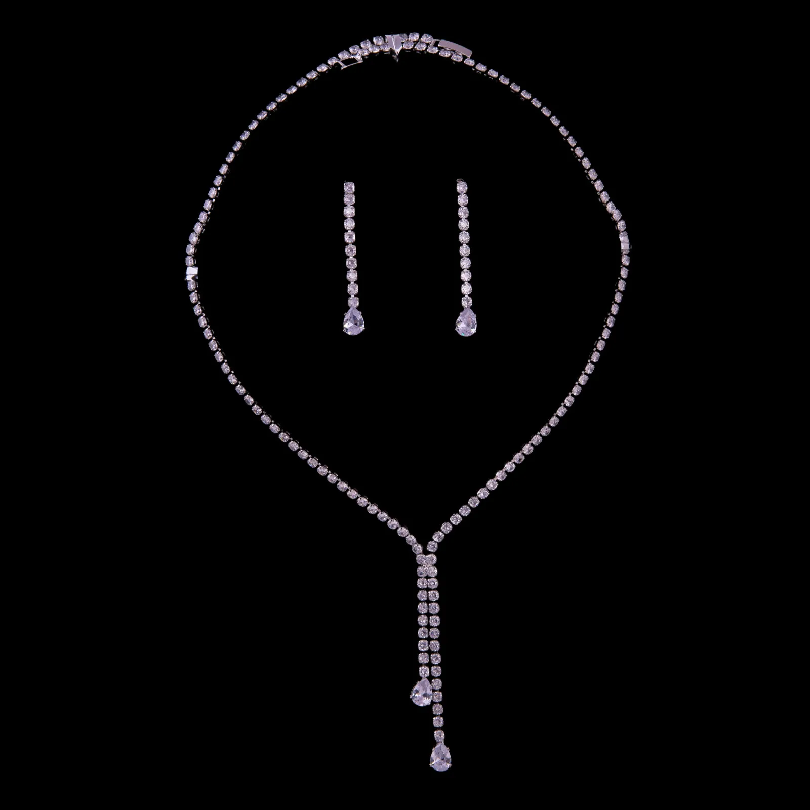 Zircon Teardrop Necklace Set