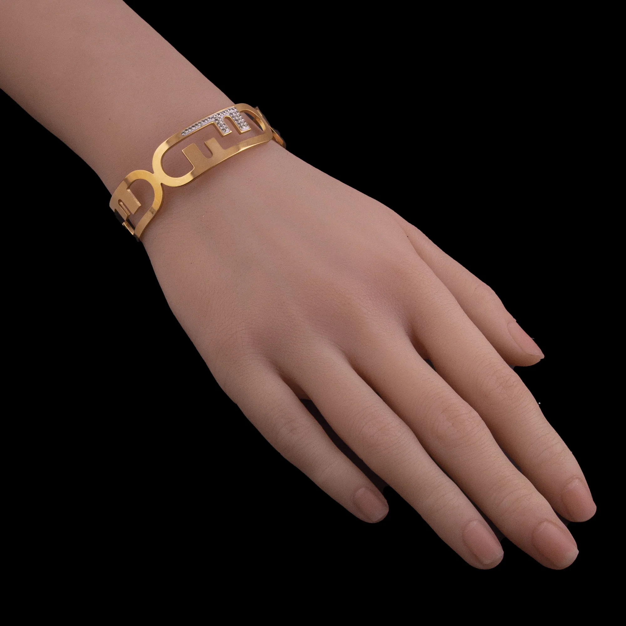 Gold Tone Open Cuff Bracelet