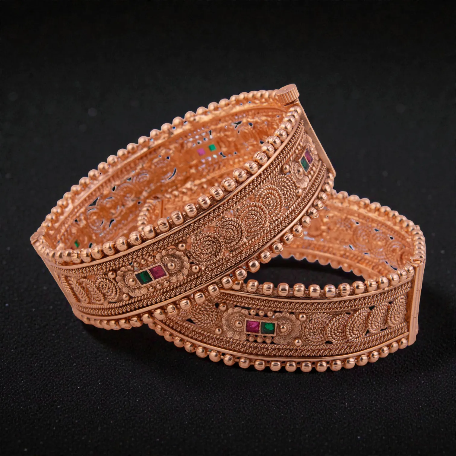 Antique Gold Plated Bangles pair