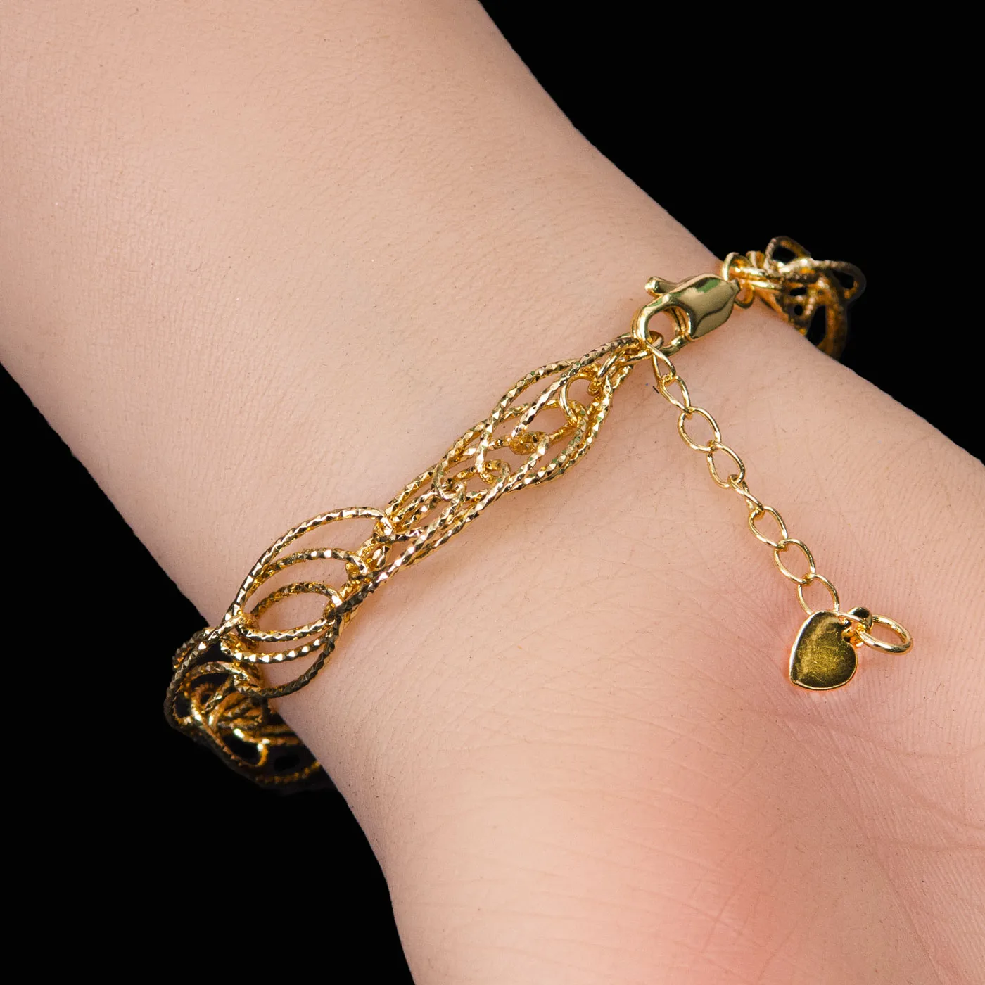 Twisted Rope Chain Gold Bracelet