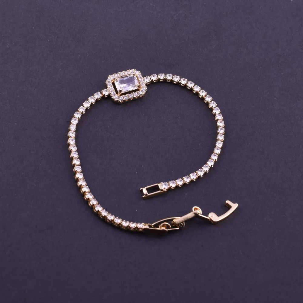 Baguette Crystal Silver Bracelet