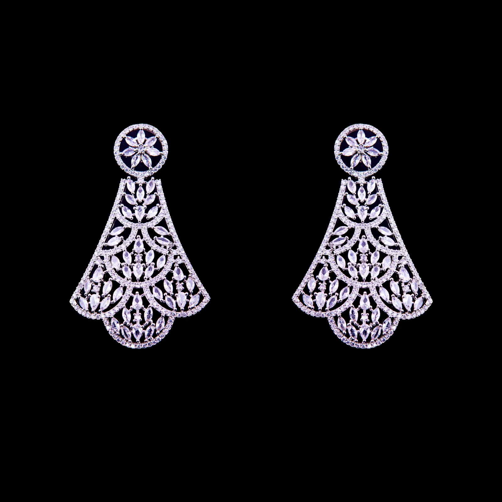 Silver Plated Artificial Fancy Bridal Necklace Set