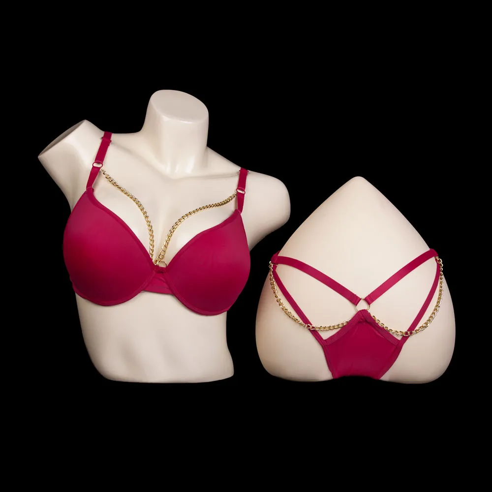 Push Up Padded Chain Bra Set